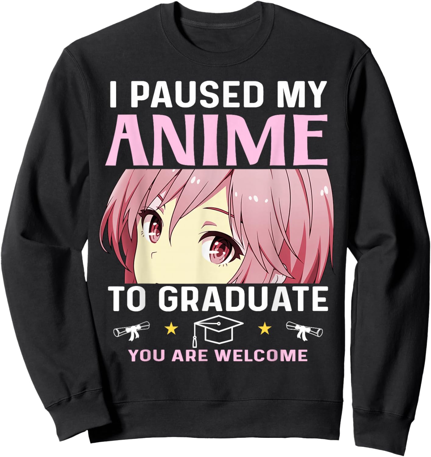 Graduation 5th 8th Grade Class 2025 Anime Middle School Girl Sweatshirt - Sweatshirt | Black