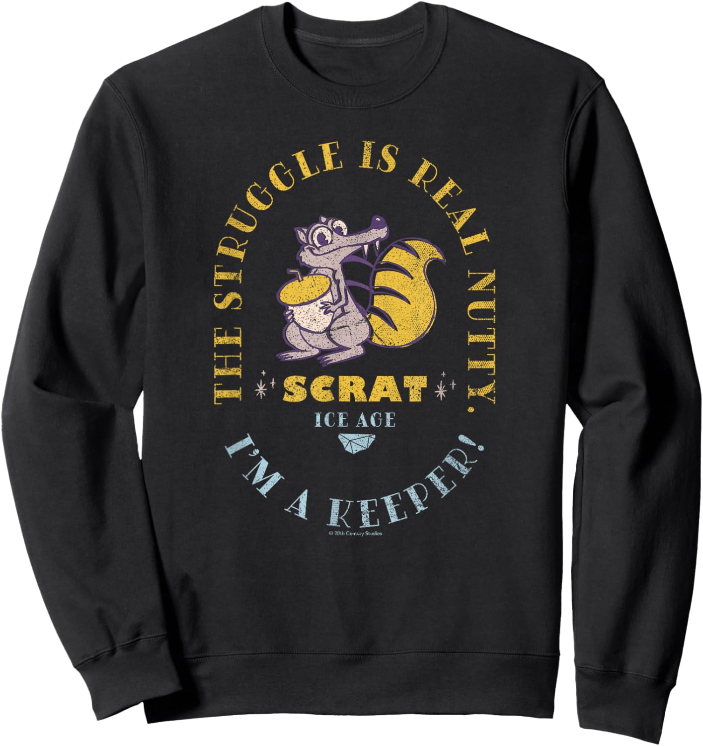 Ice Age Scrat The Struggle is Real Nutty Sweatshirt - Sweatshirt | Black