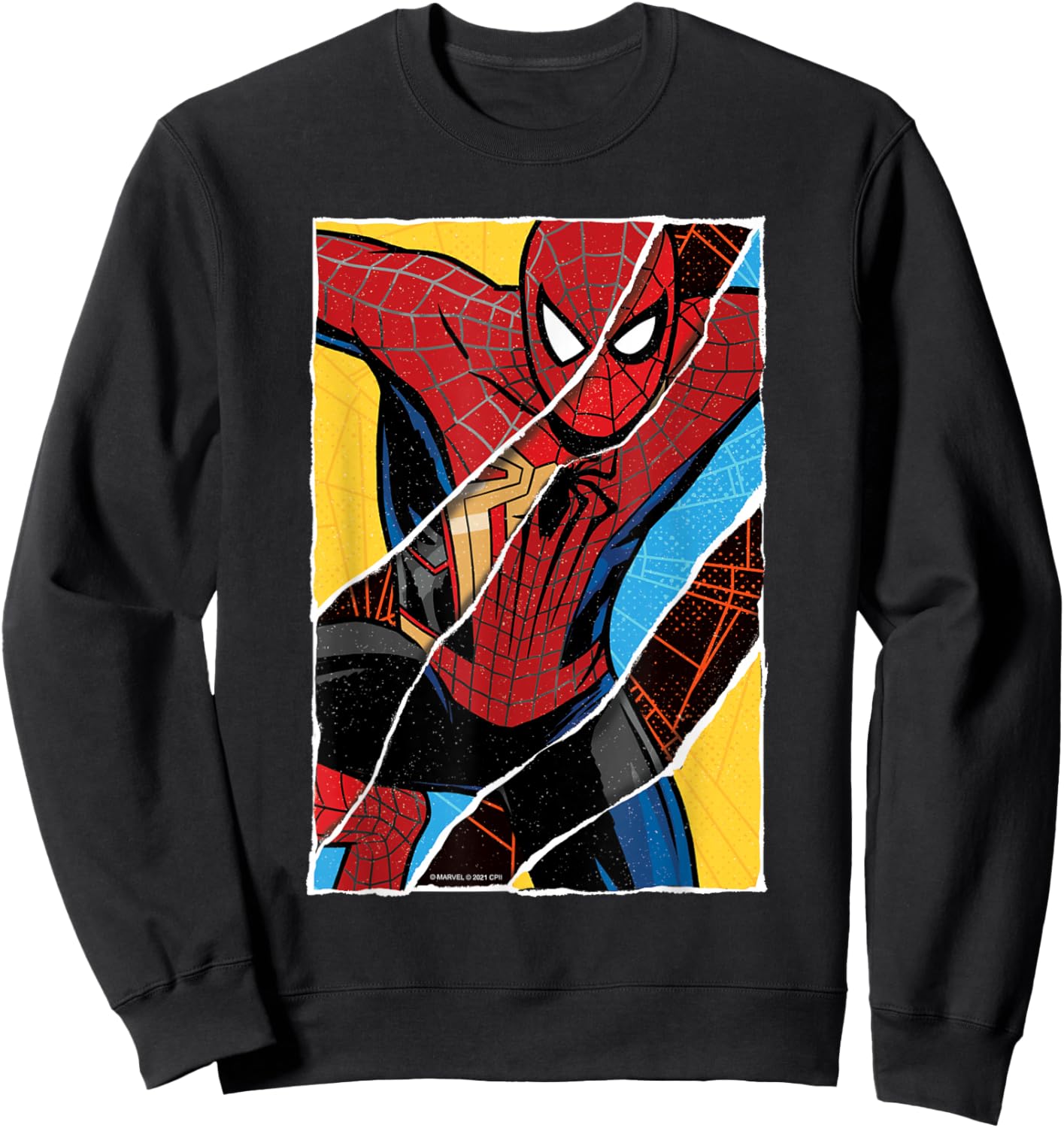 Marvel Spider-Man: No Way Home Spider-Men Comic Collage Sweatshirt - Sweatshirt | Black