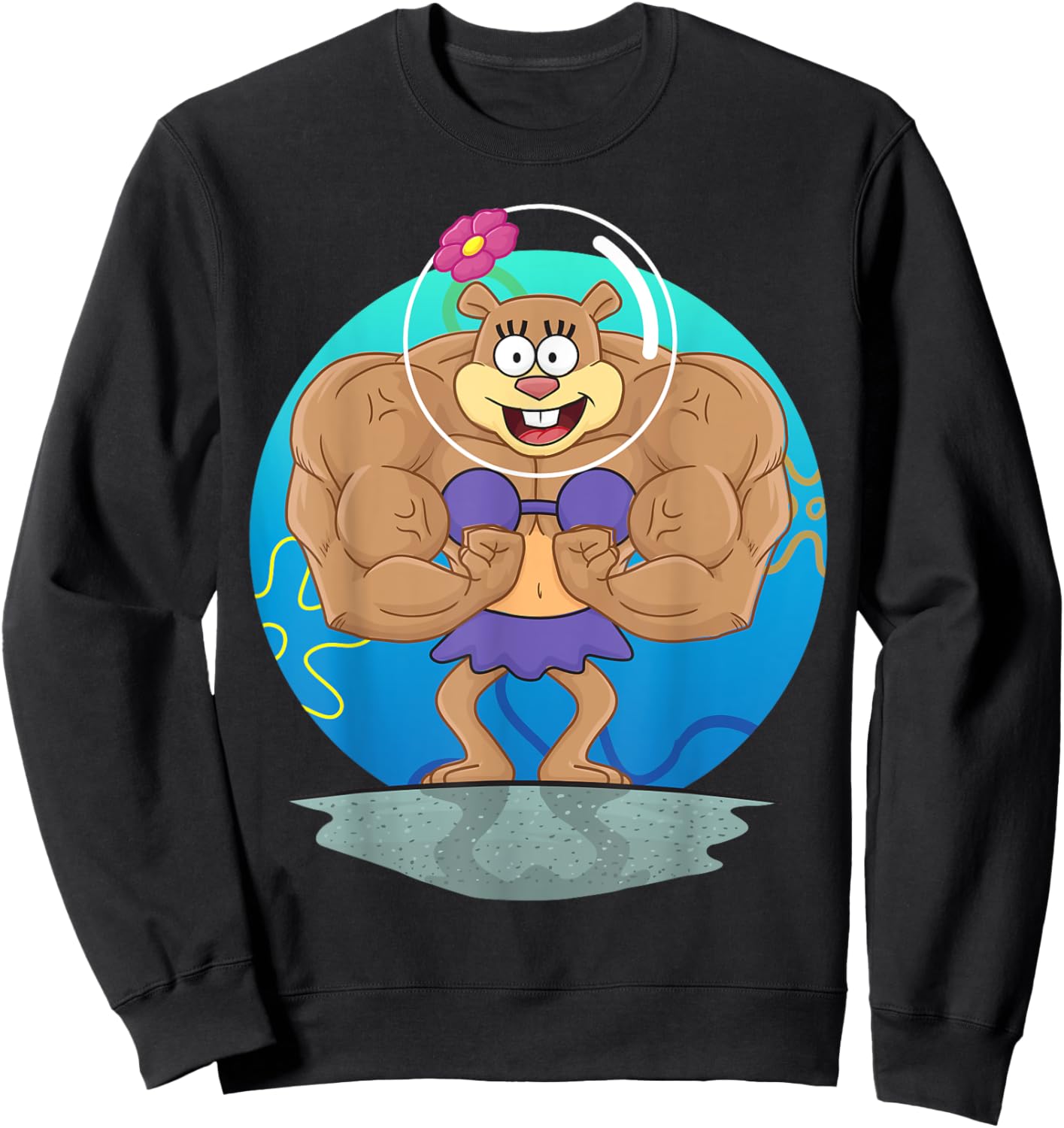 Mademark x SpongeBob SquarePants - Sandy Cheeks Muscle Sweatshirt - Sweatshirt | Black