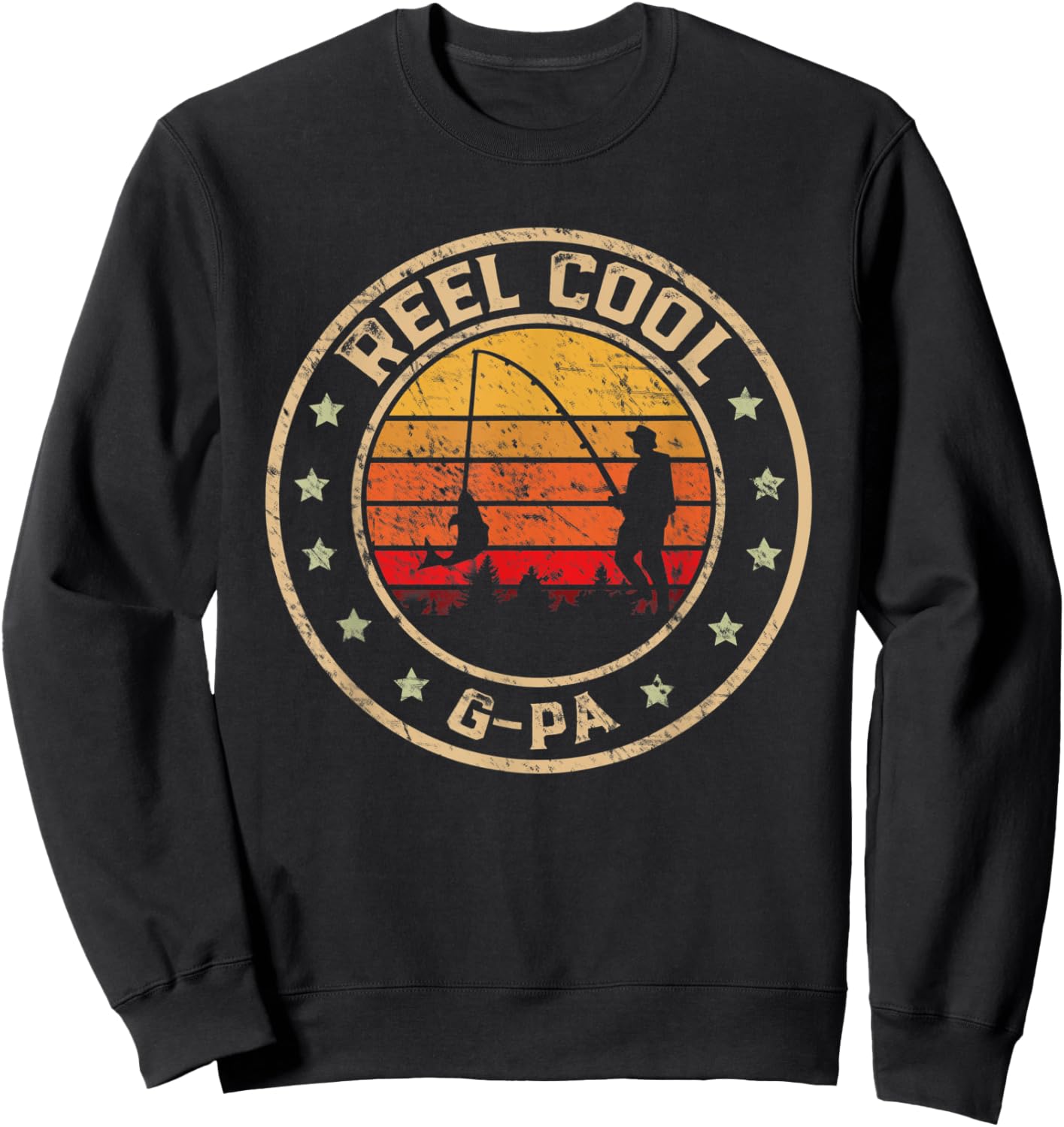 Reel Cool G-Pa Fisherman Father's Day Fishing Sweatshirt - Sweatshirt | Black