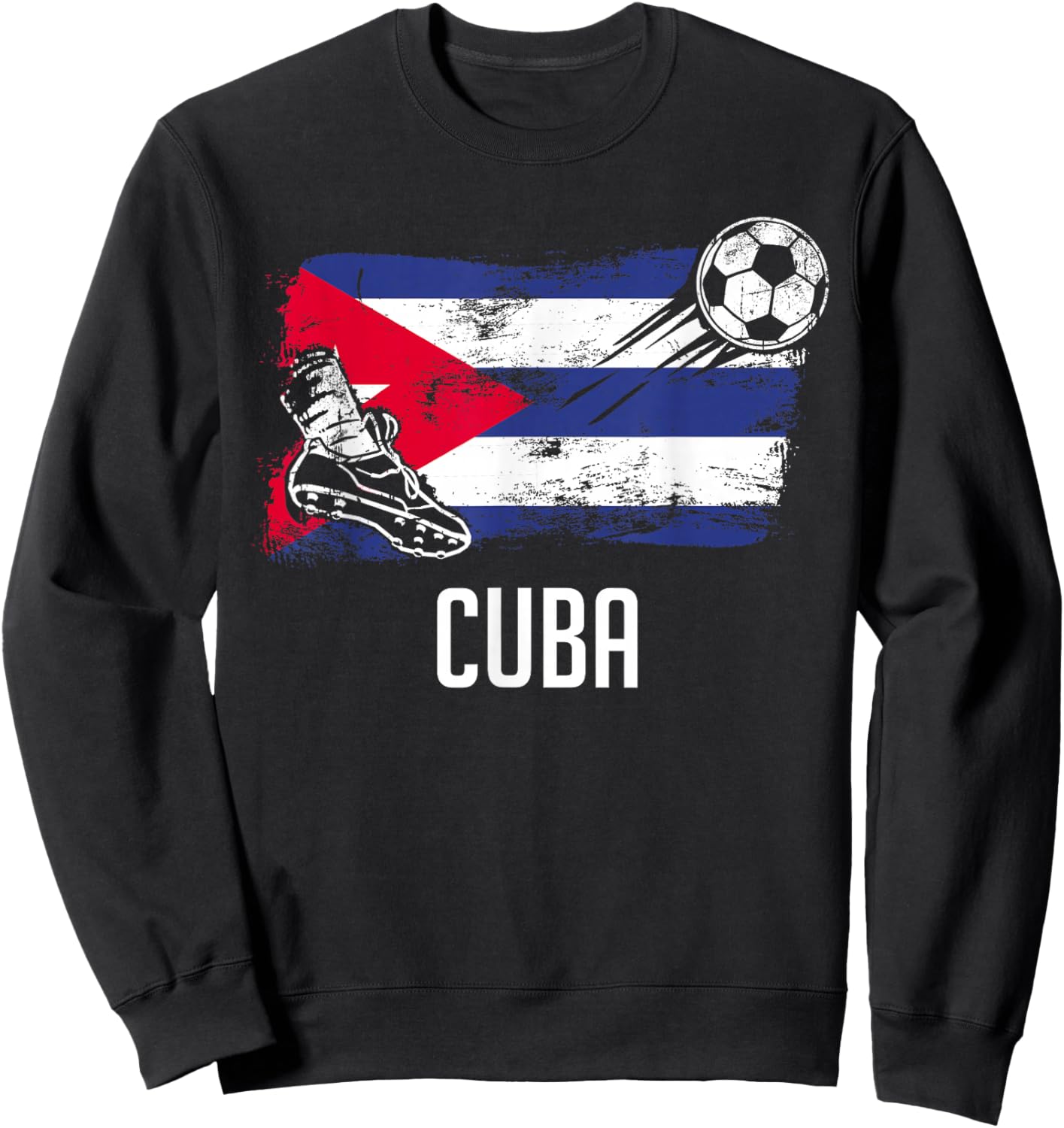 Cuba Flag Jersey Cuban Soccer Team Cuban Sweatshirt - Sweatshirt | Black