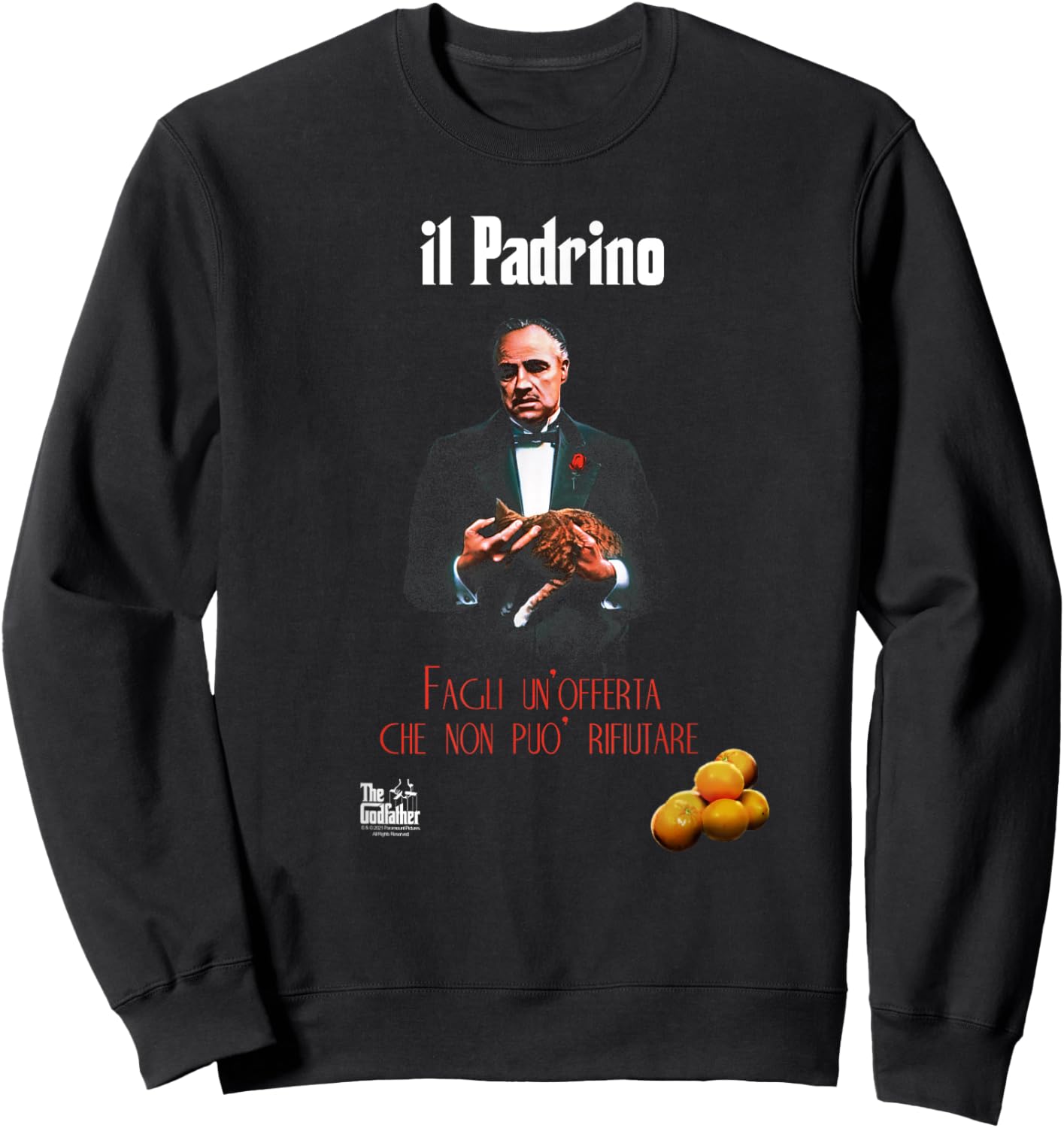 Ripple Junction The Godfather Italian Poster - Men's Black Classic Fit Short Sleeve Novelty - Size S Sweatshirt - Sweatshirt | Black