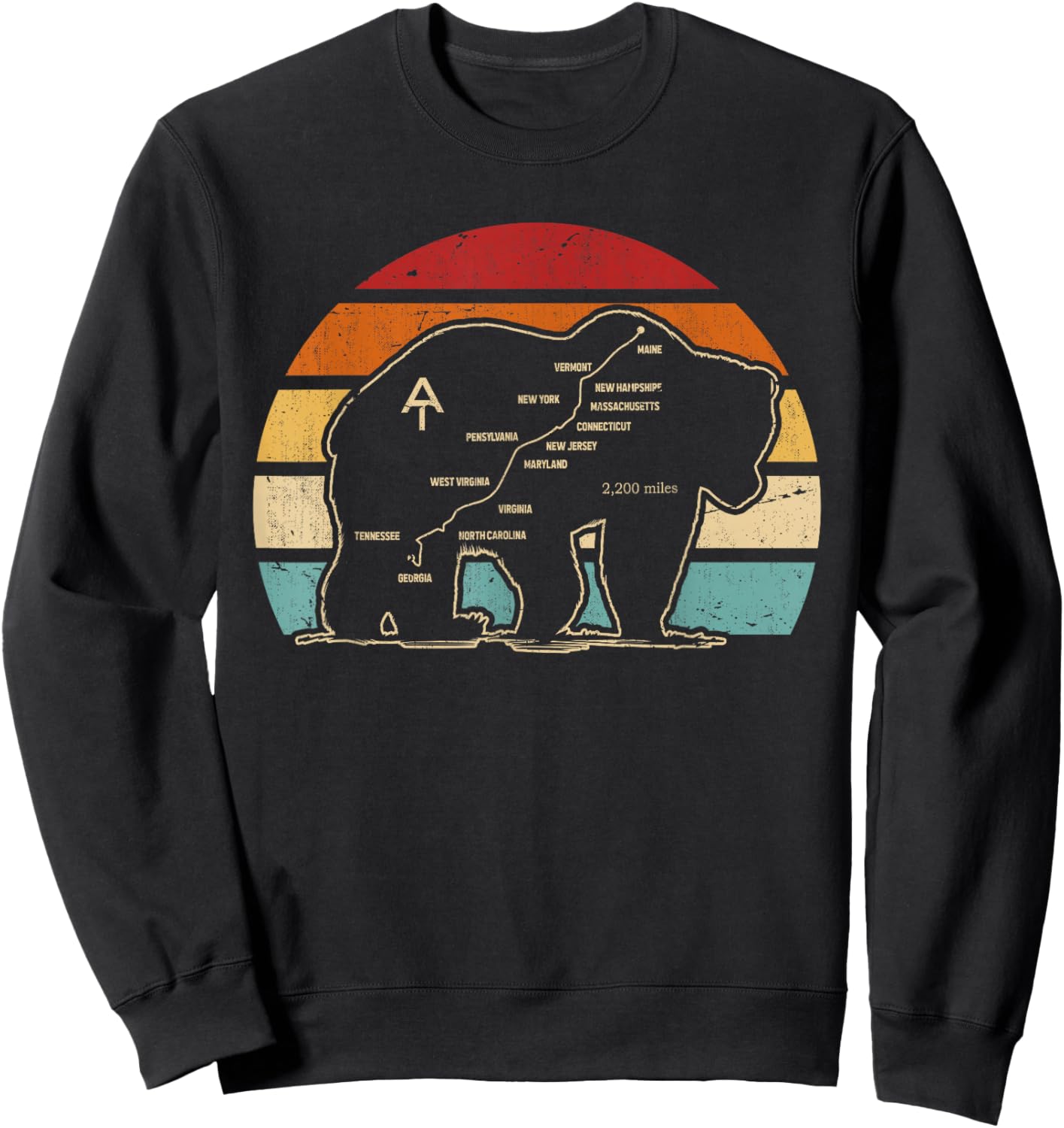 Appalachian Trail, Bear Symbol Of Appalachian National Park Sweatshirt - Sweatshirt | Black