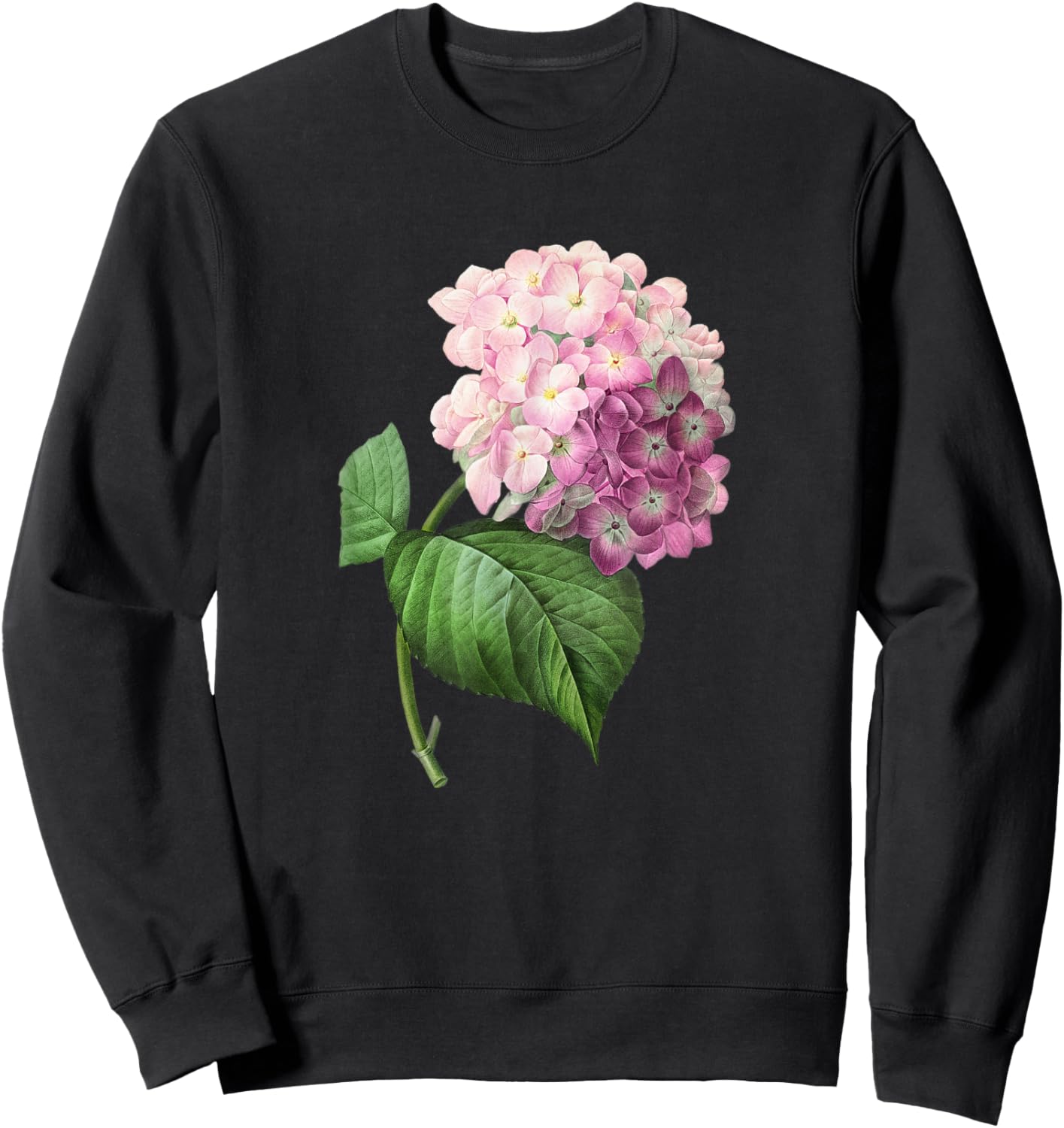 Vintage Romantic Beautiful Hydrangea Flower Floral Art Shirt Sweatshirt - Sweatshirt | Black
