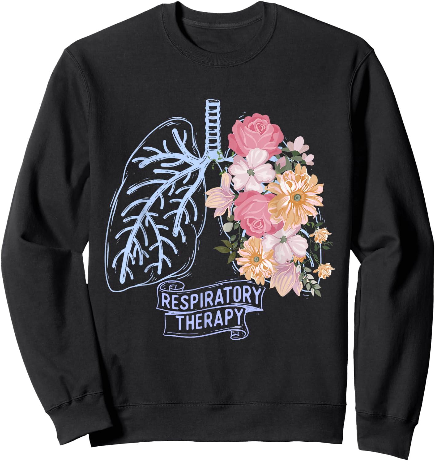 Respiratory Therapy - Respiratory Therapist RT Lungs Sweatshirt - Sweatshirt | Black