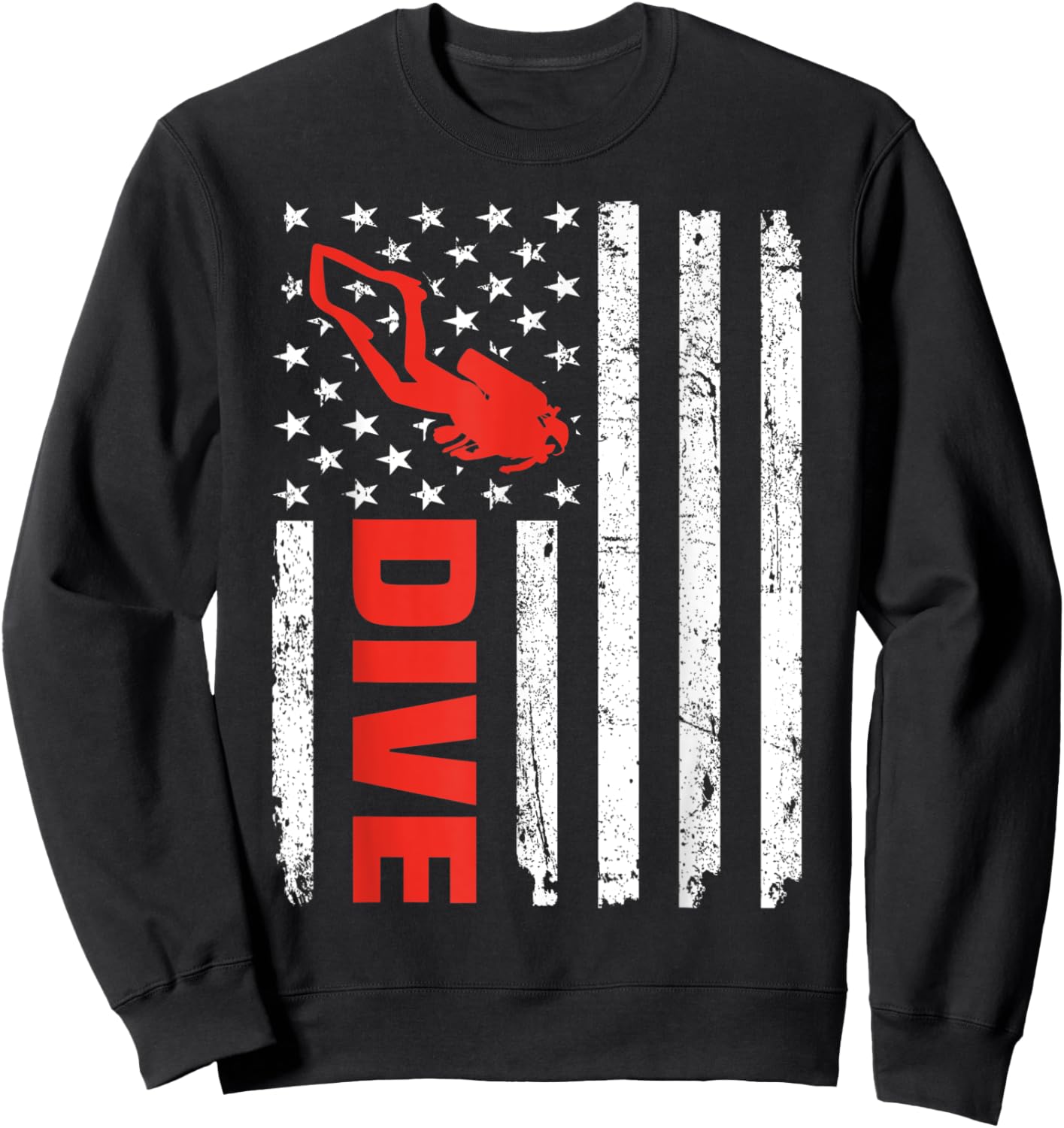USA Flag Scuba Diving for Scuba Diver Instructor Sweatshirt - Sweatshirt | Black