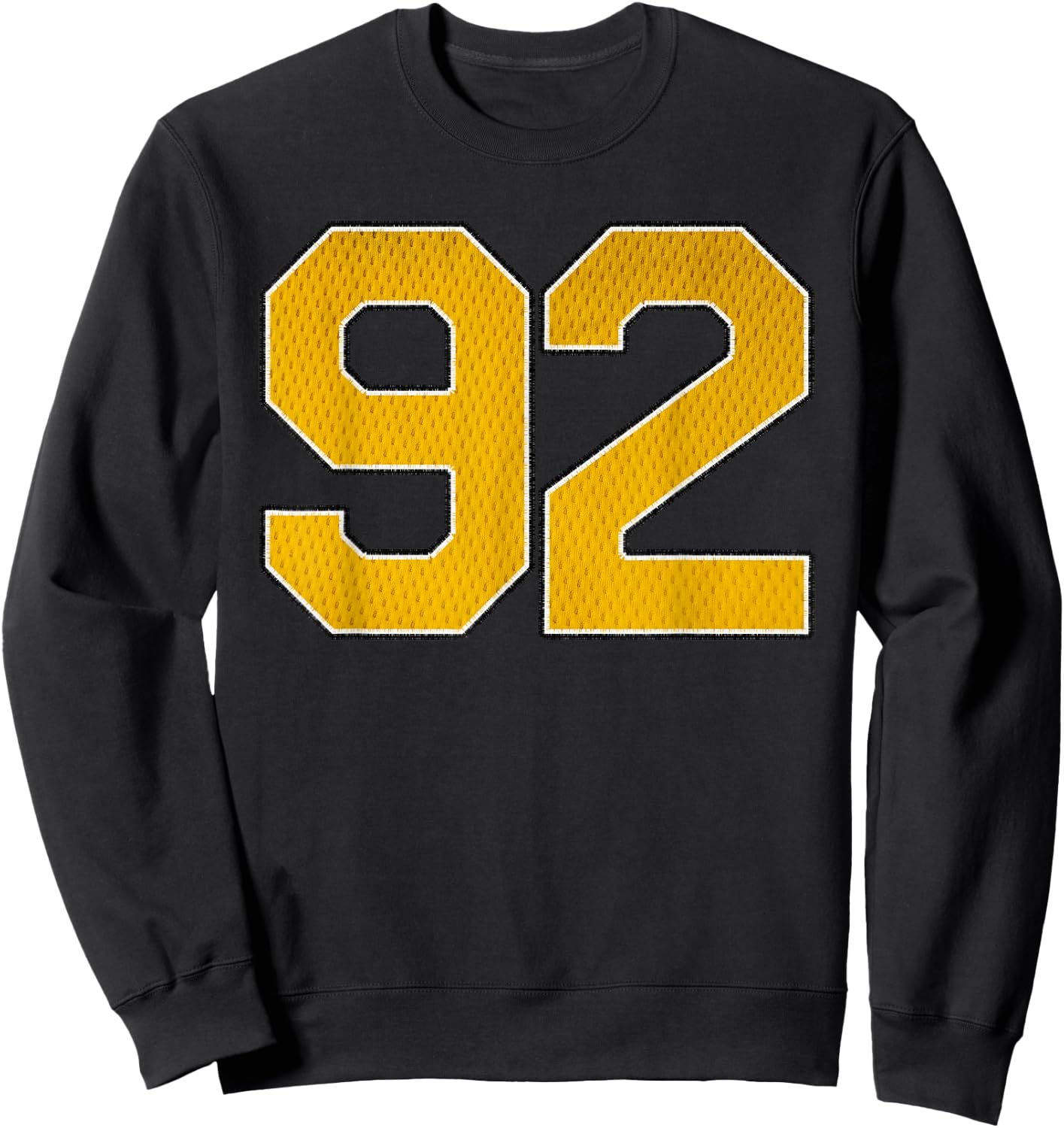 Gold Number 92 Athlete Sports Jersey Supporter Fanwear Sweatshirt - Sweatshirt | Black