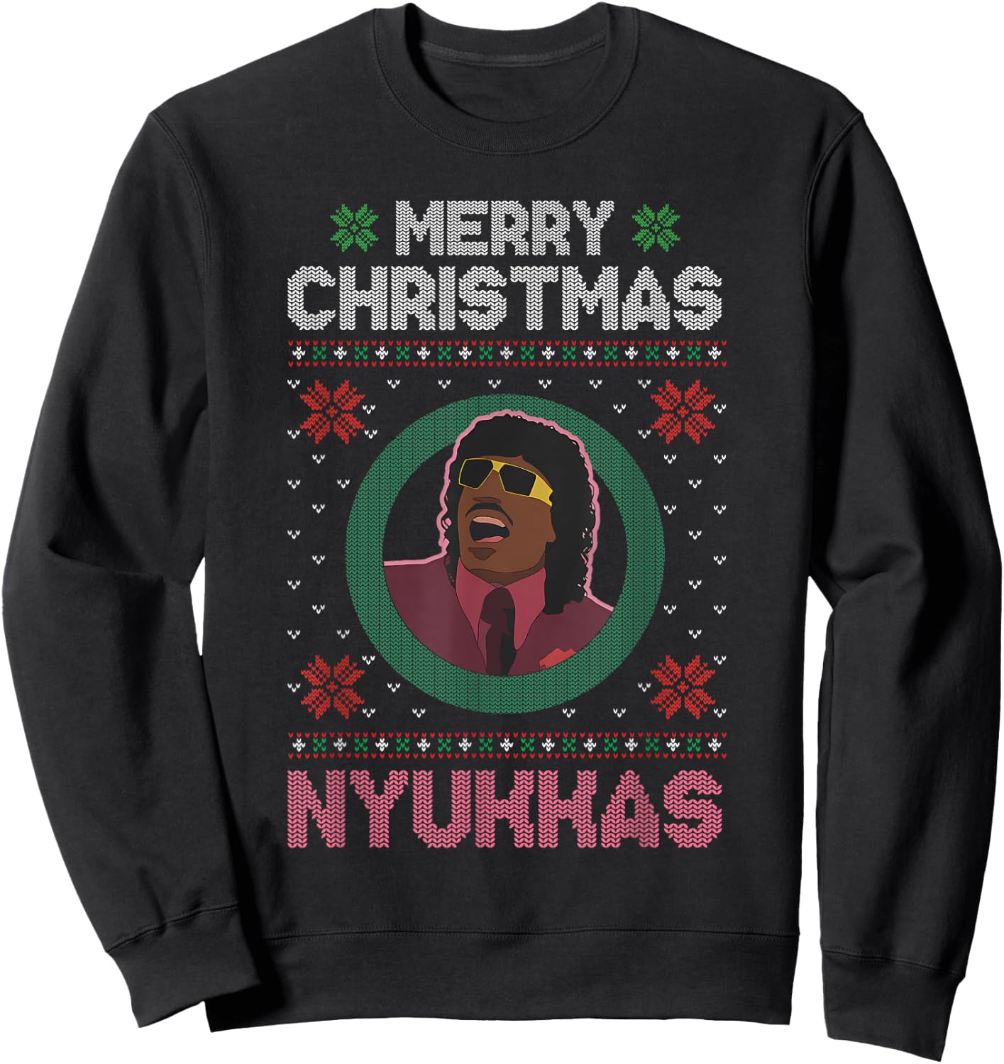 Merry Christmas Nyukkas Funny Christmas Apparel Sweatshirt - Sweatshirt | Black