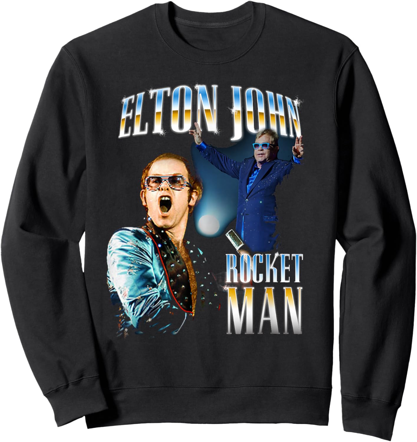 Official Elton John Photo Colage Sweatshirt - Sweatshirt | Black