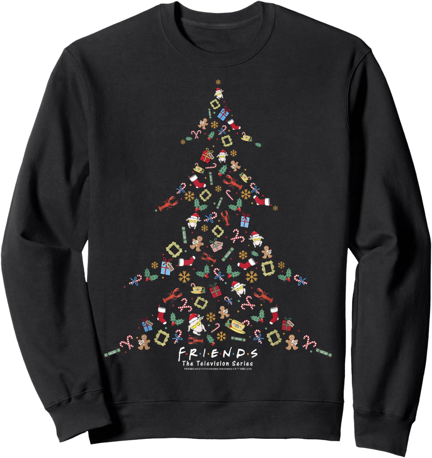 Friends Christmas Tree Logo Mashup Sweatshirt - Sweatshirt | Black