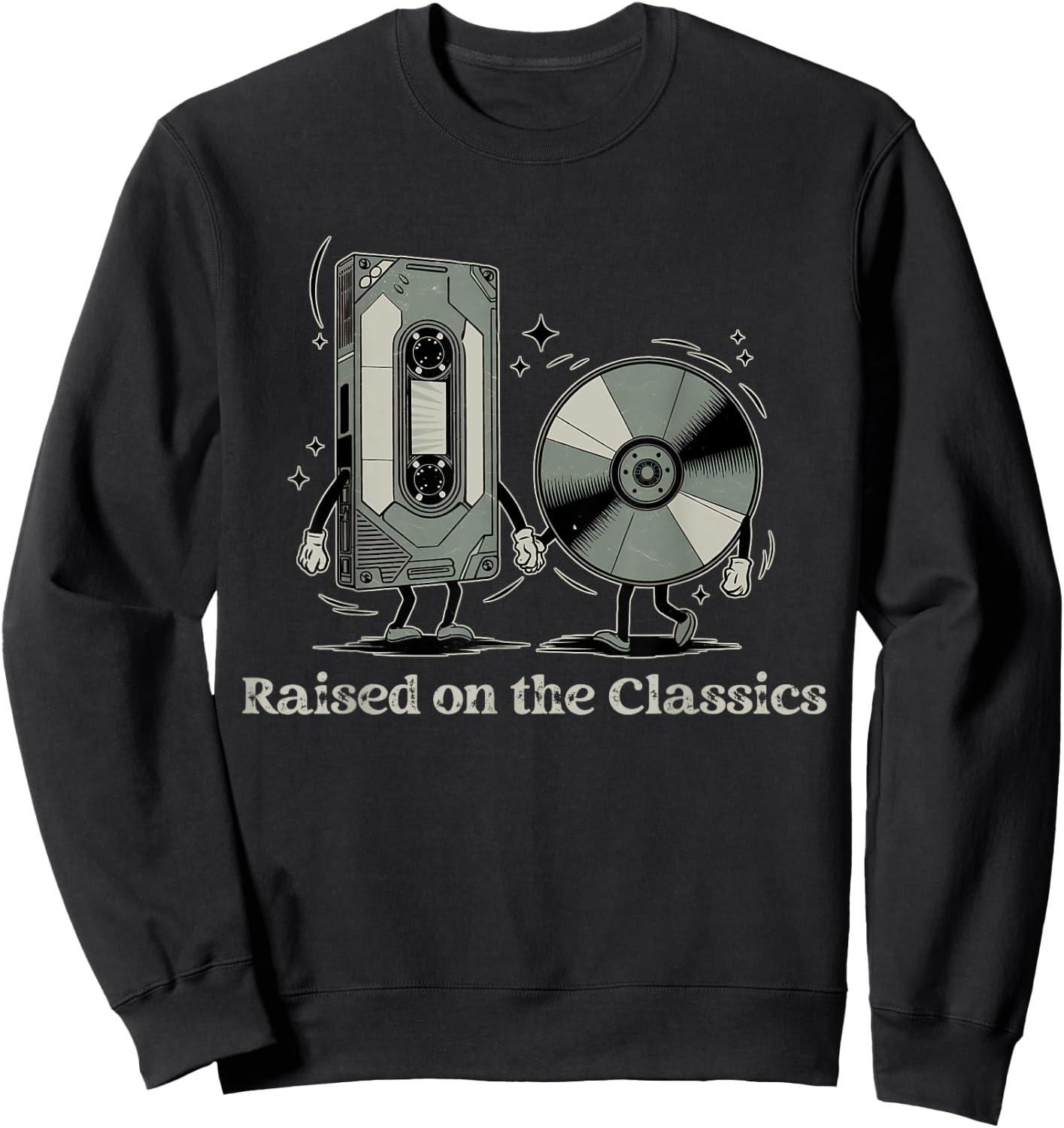 Raised on the Classics – Nostalgic VHS, DVD, 4k Bluray Disc Sweatshirt - Sweatshirt | Black