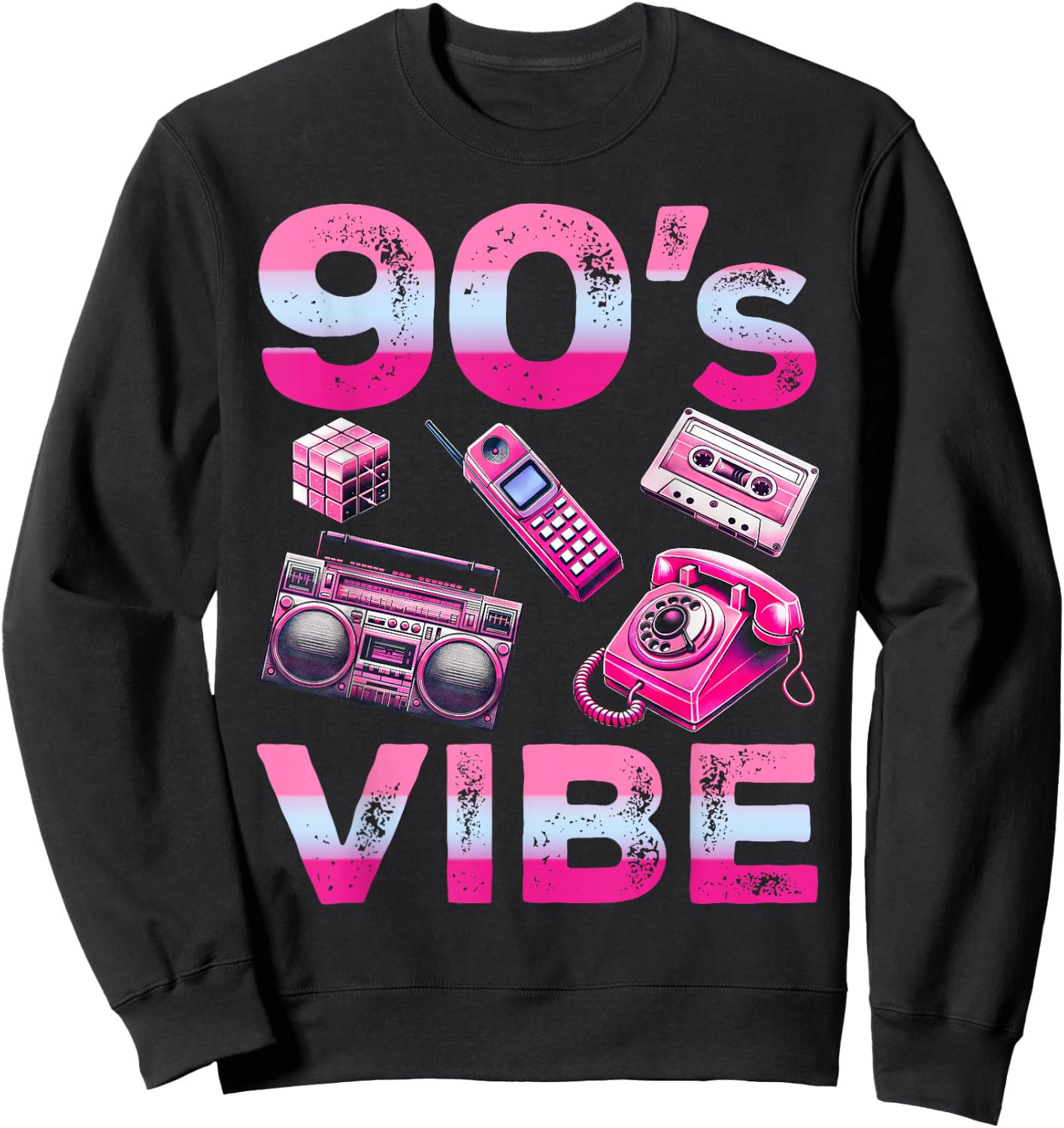 90s Vibe 1990s Vintage Style Nineties Retro Party Sweatshirt - Sweatshirt | Black