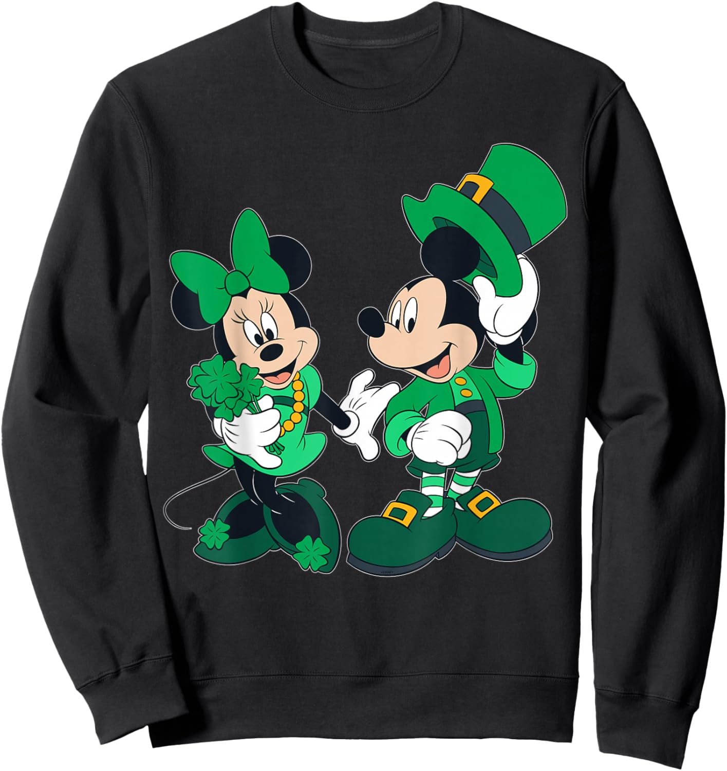 Disney Green Leprechaun Mickey & Minnie St. Patrick's Day Sweatshirt - Sweatshirt | Black