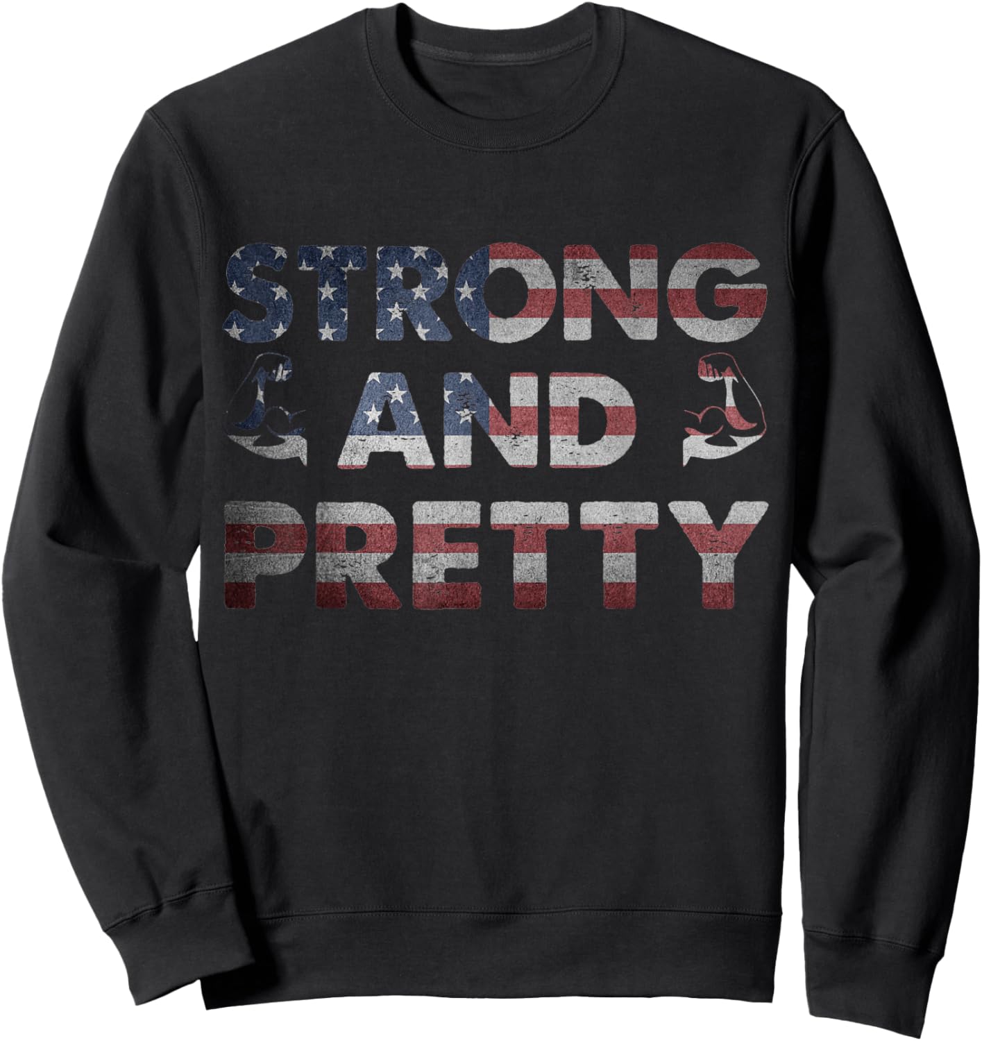 Workout Quote Old Man Lifting Weight Strong And Pretty Sweatshirt - Sweatshirt | Black