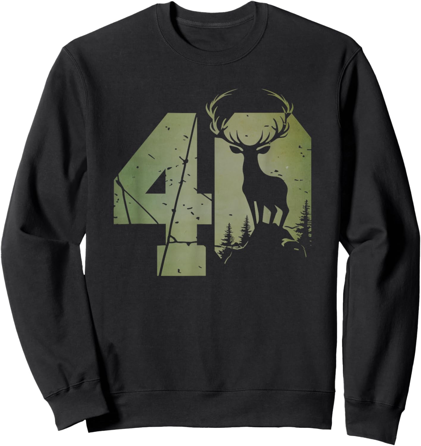 Stag Design for Hunters 40th Birthday or Anniversary Sweatshirt - Sweatshirt | Black