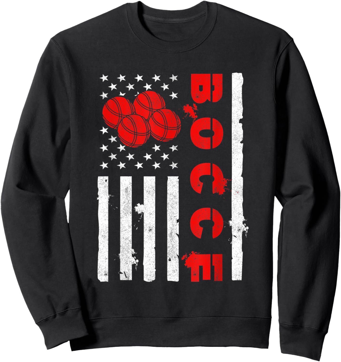American Flag Bocce Ball Player USA Bocce Team Kids Men Sweatshirt - Sweatshirt | Black