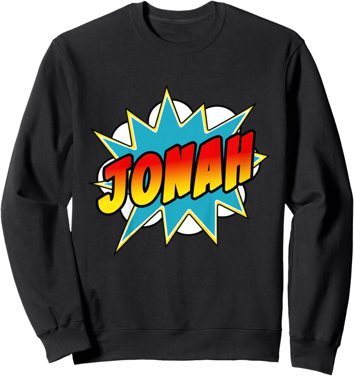 Boys Jonah Name Comic Book Superhero Sweatshirt - Sweatshirt | Black