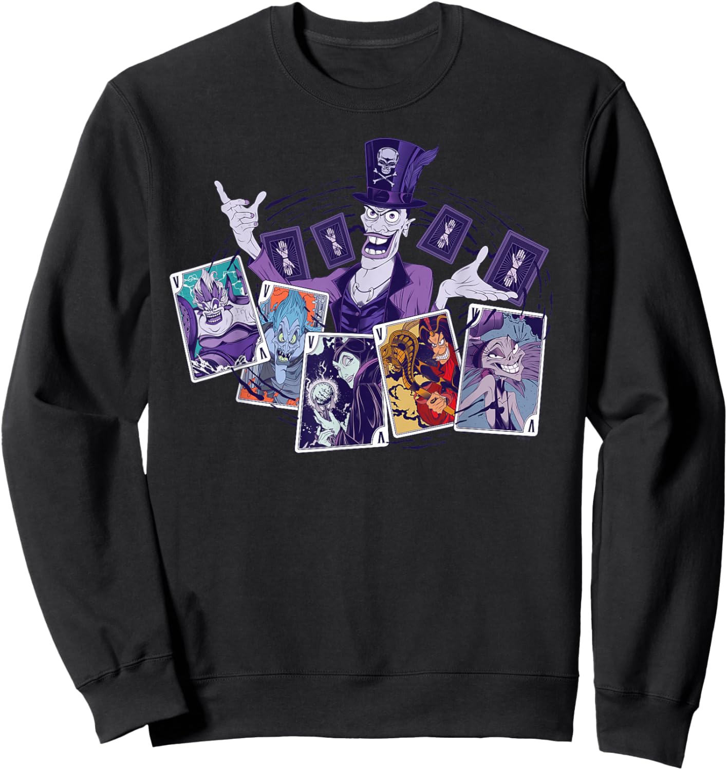 Disney Villains Dr. Facilier Playing Cards Sweatshirt - Sweatshirt | Black