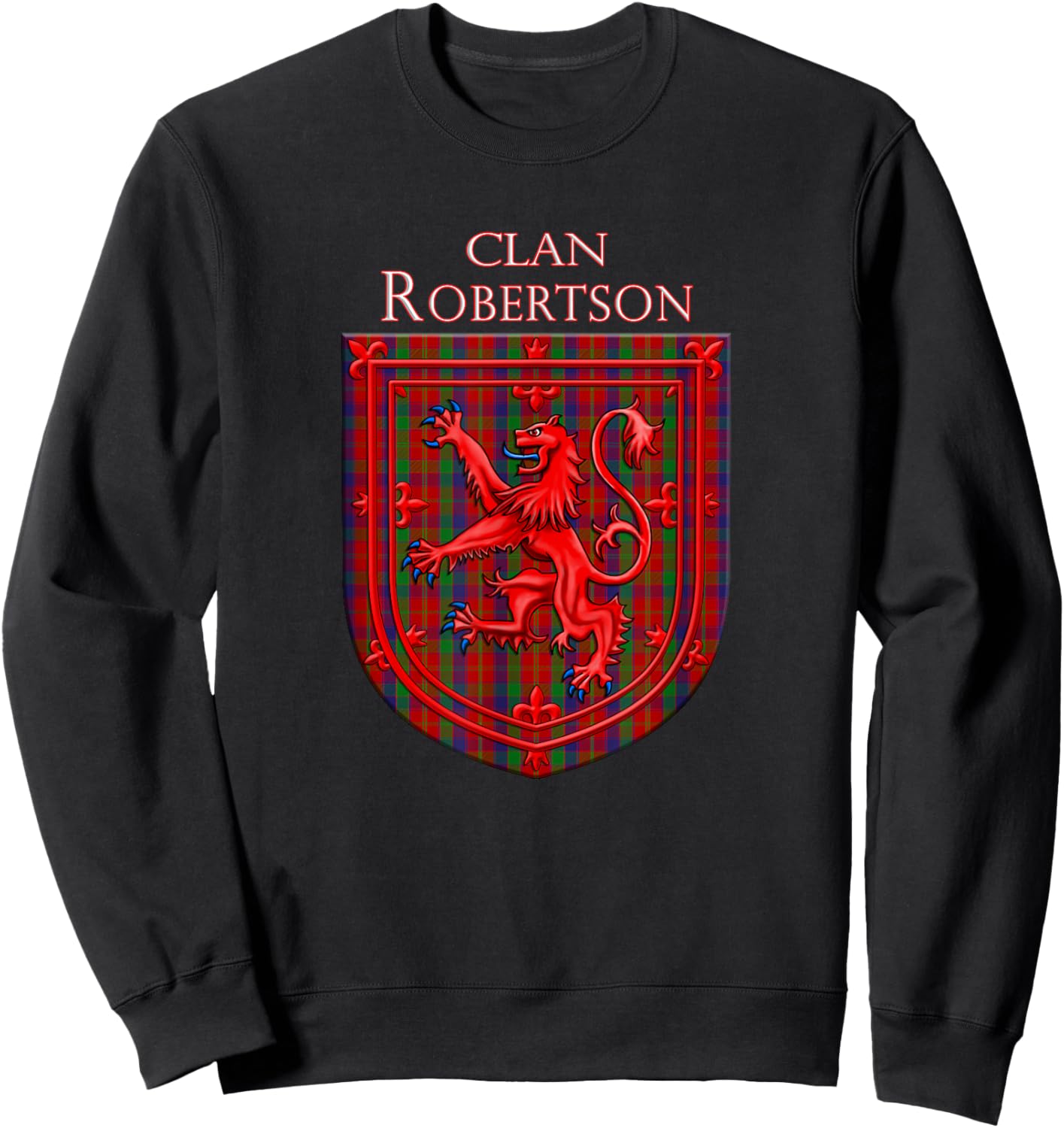 Robertson Tartan Scottish Plaid Lion Rampant Sweatshirt - Sweatshirt | Black