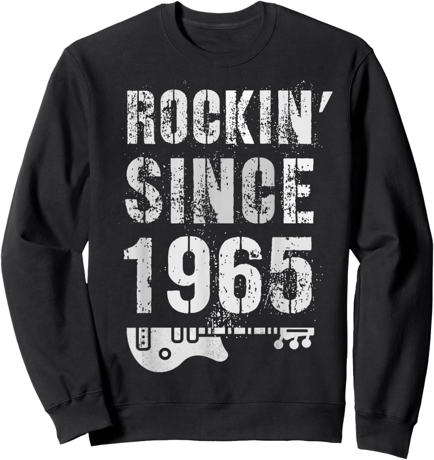 Rockin' Awesome Since 1965 Legendary Rockstar 60th Birthday Sweatshirt - Sweatshirt | Black
