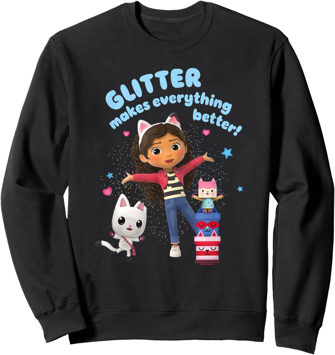 Gabby's Dollhouse Glitter Makes Everything Better Sweatshirt - Sweatshirt | Black