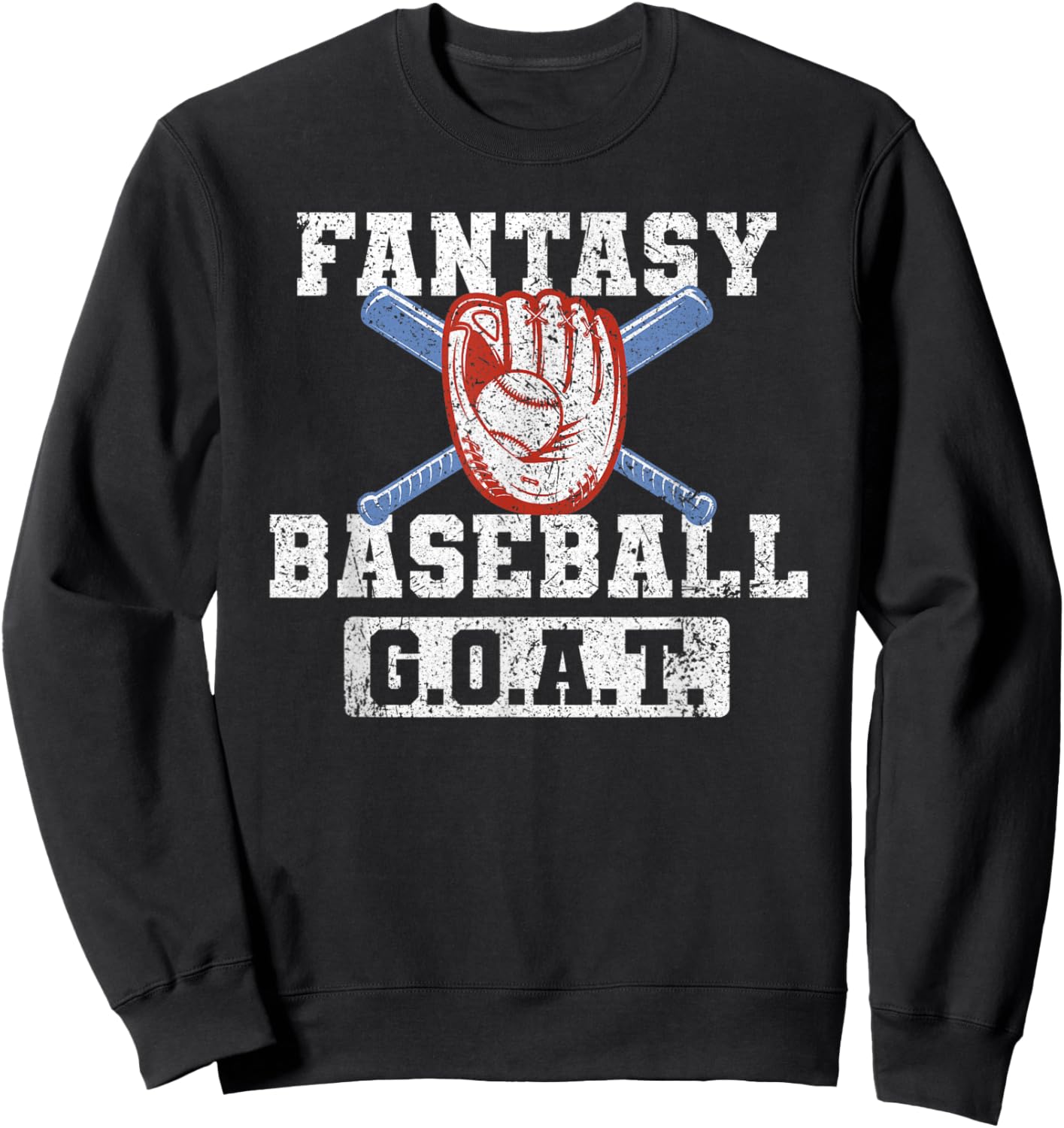 Funny Fantasy Baseball League Fantasy Baseball GOAT Sweatshirt - Sweatshirt | Black
