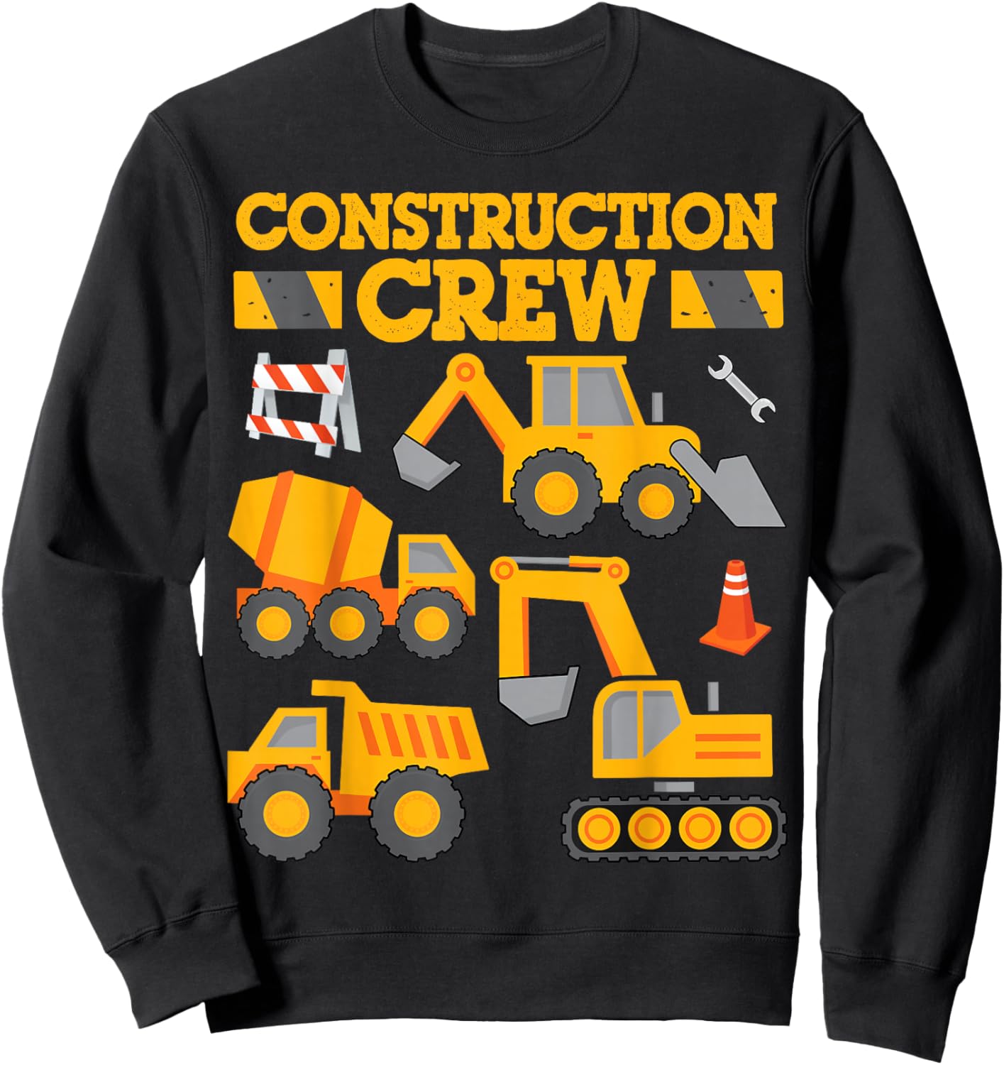 Construction Crew Worker Excavator Shirt Toddler Boys Girls Sweatshirt - Sweatshirt | Black