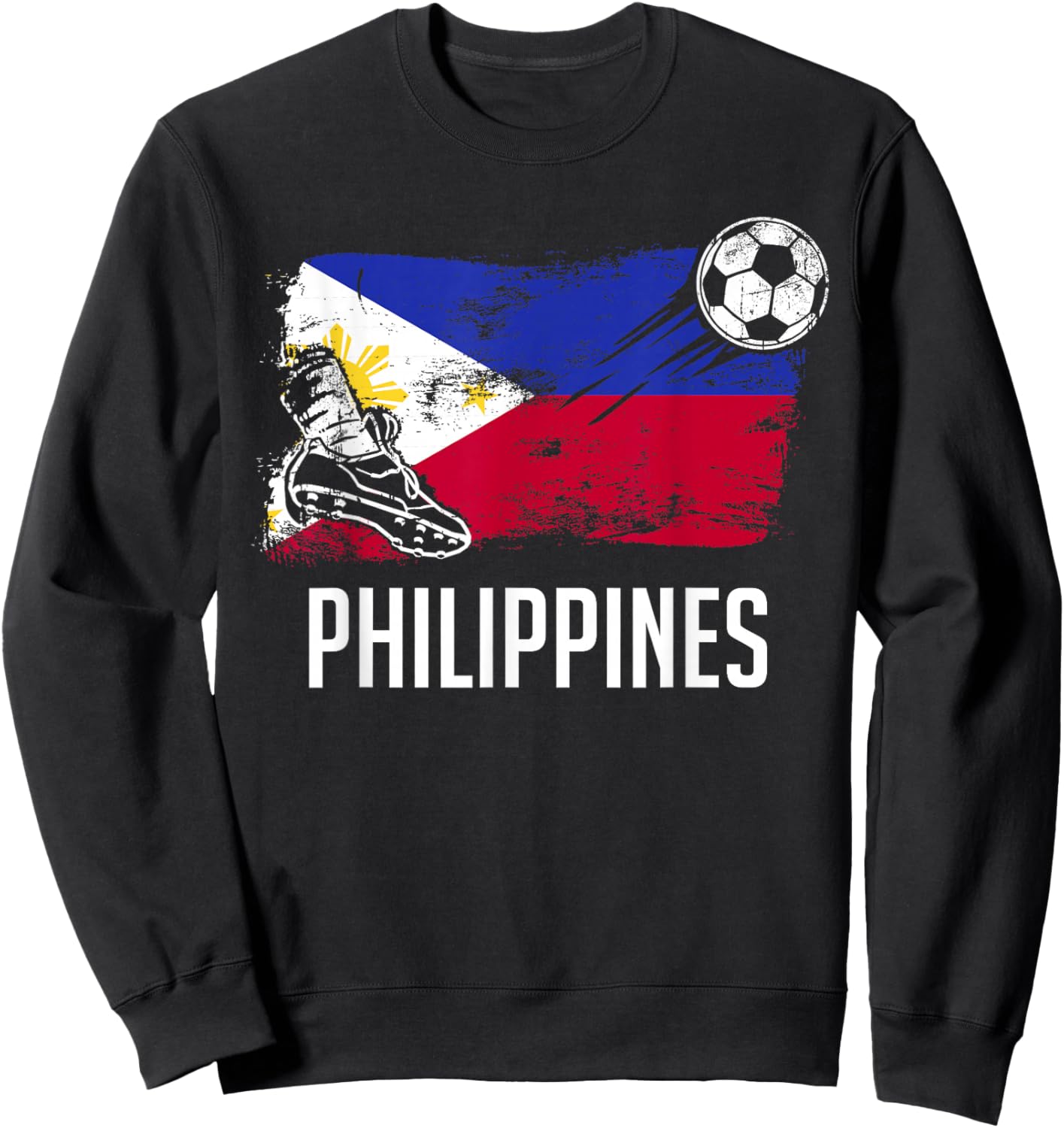 Philippines Flag Jersey Philippine Soccer Team Philippine Sweatshirt - Sweatshirt | Black