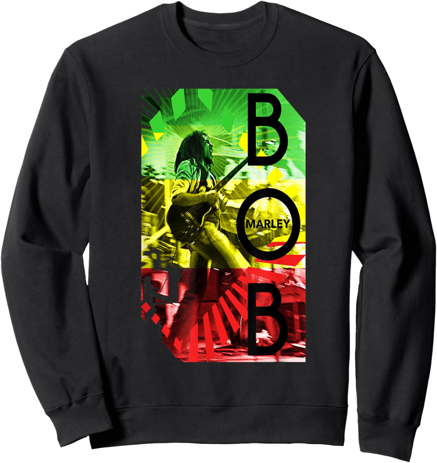 Bob Marley Concert Rasta Stripe Sweatshirt - Sweatshirt | Black