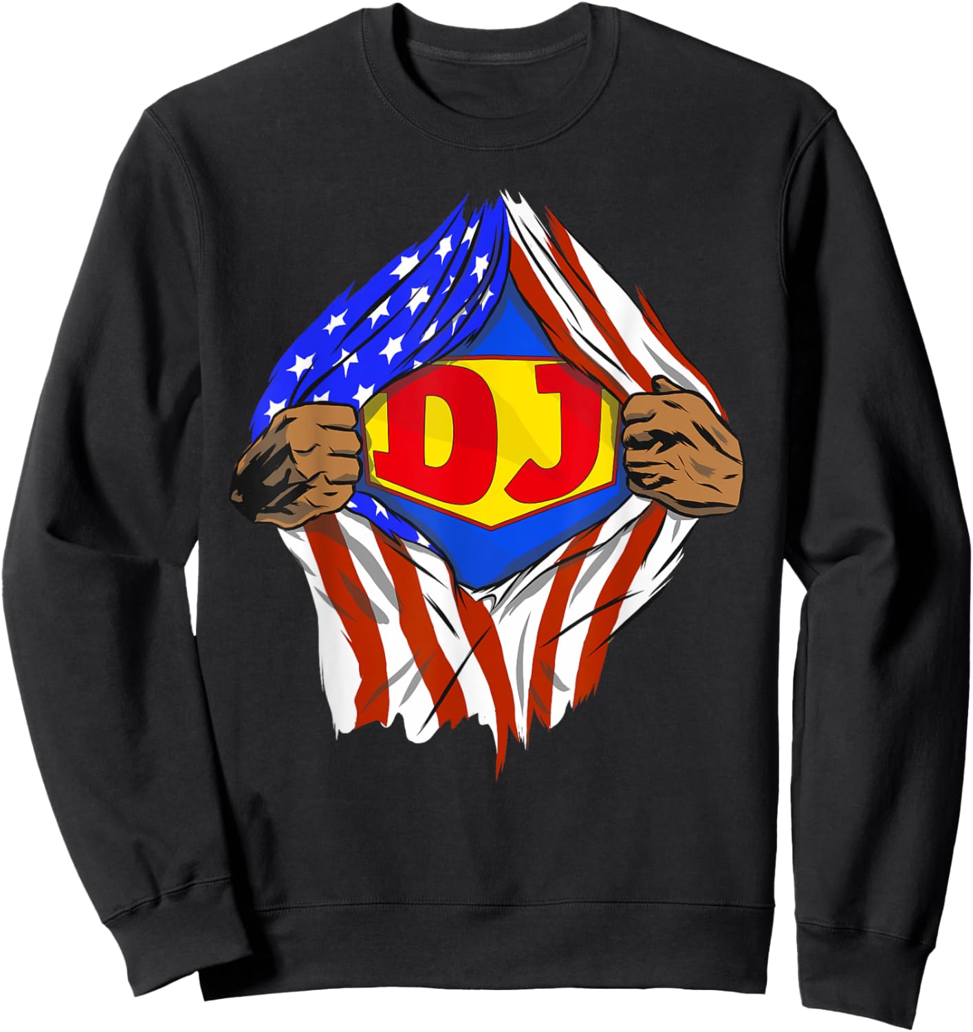 Funny Super Dj Hero Job Sweatshirt - Sweatshirt | Black