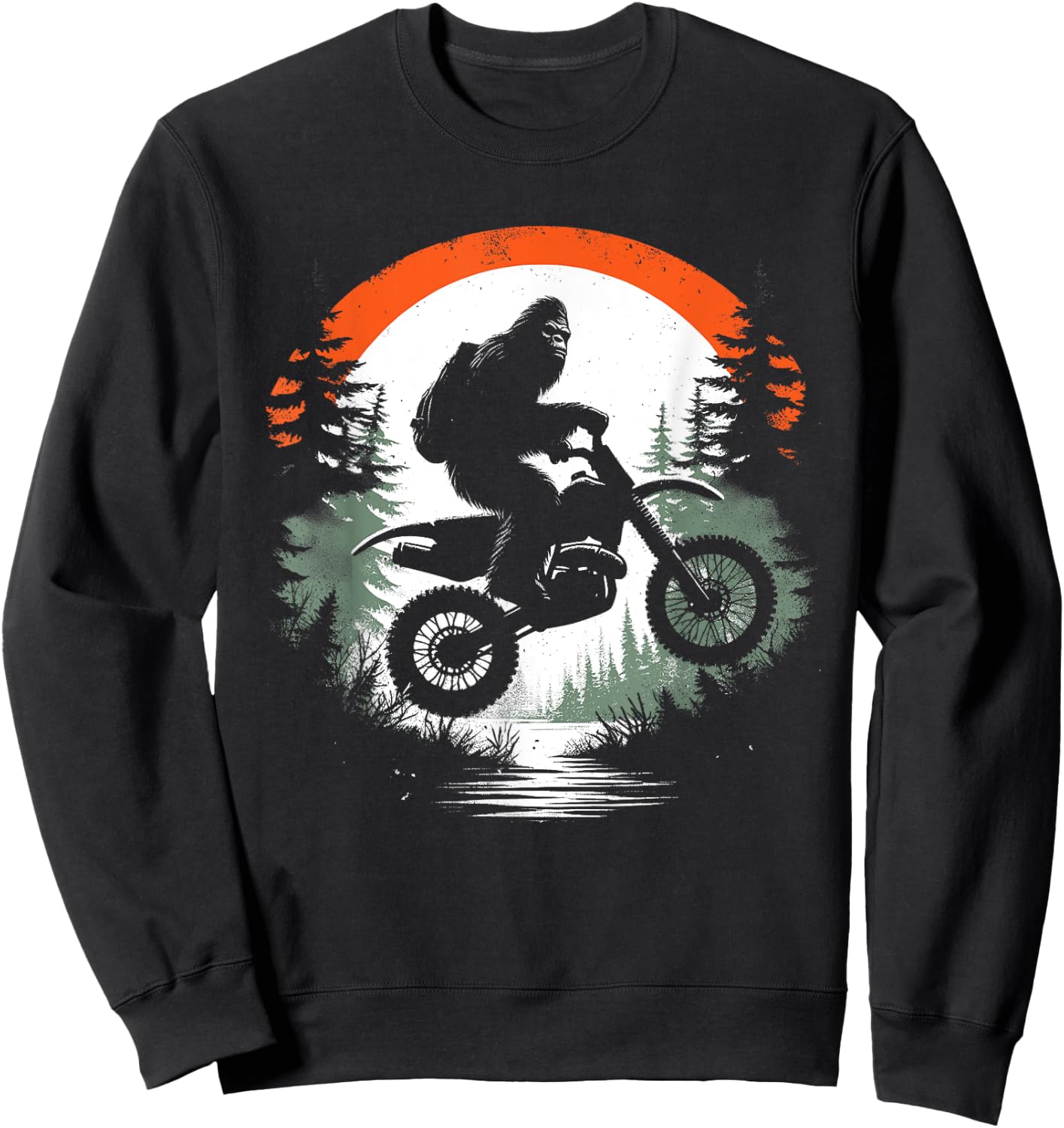 Bigfoot Dirtbike - Funny Bigfoot Sasquatch Bike Lover Sweatshirt - Sweatshirt | Black
