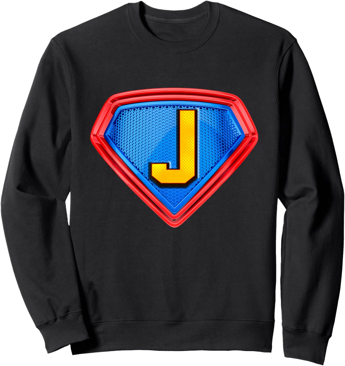 Cool Super J Alphabet Cute Initial Monogram Letter J Graphic Sweatshirt - Sweatshirt | Black