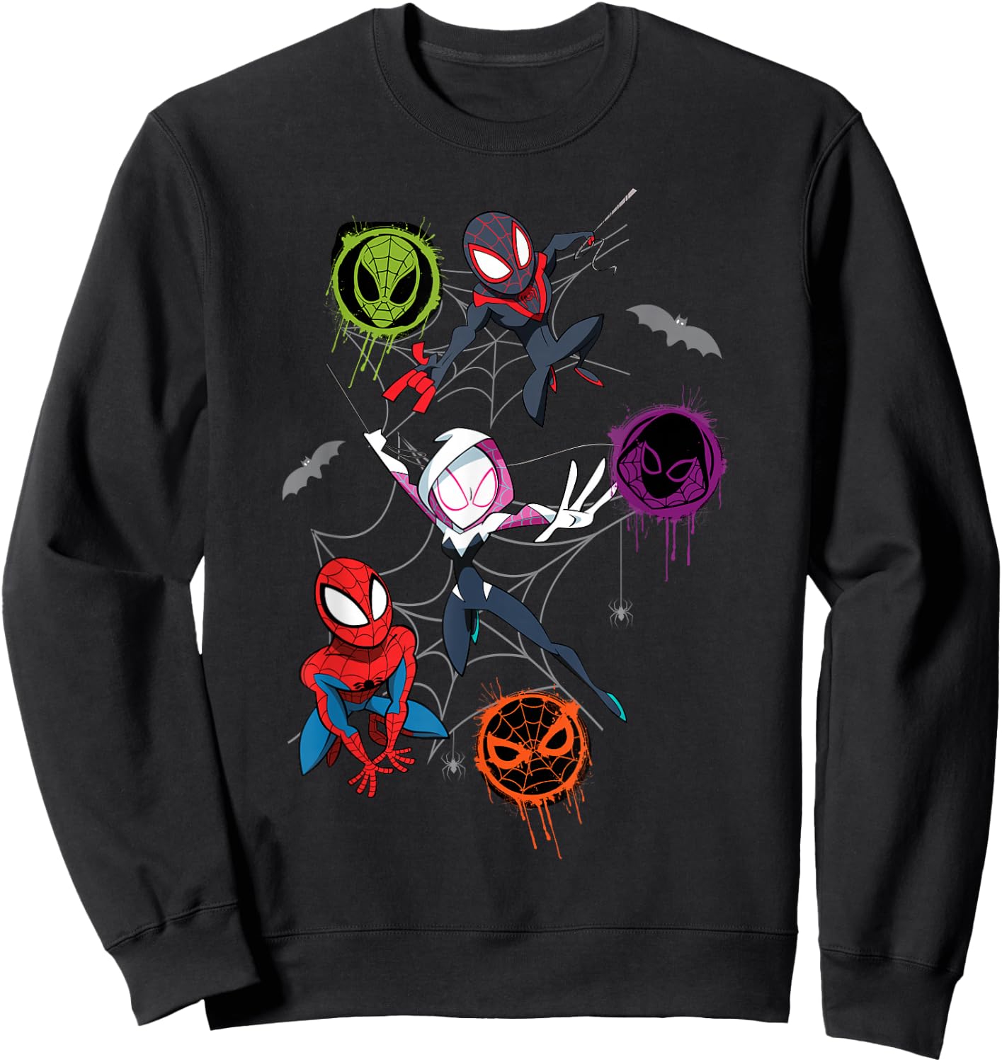 Marvel Spider-Man and Spider-Verse Pals Halloween Adventure Small Sweatshirt - Sweatshirt | Black