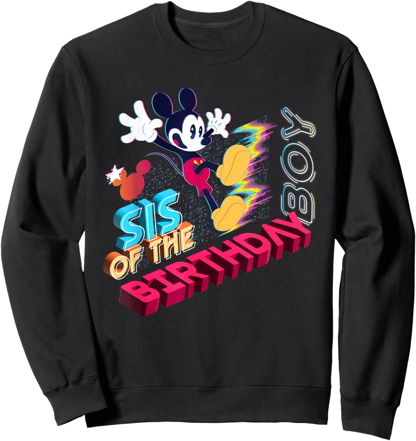Disney Mickey Mouse Family Star Sis of The Birthday Boy Sweatshirt - Sweatshirt | Black
