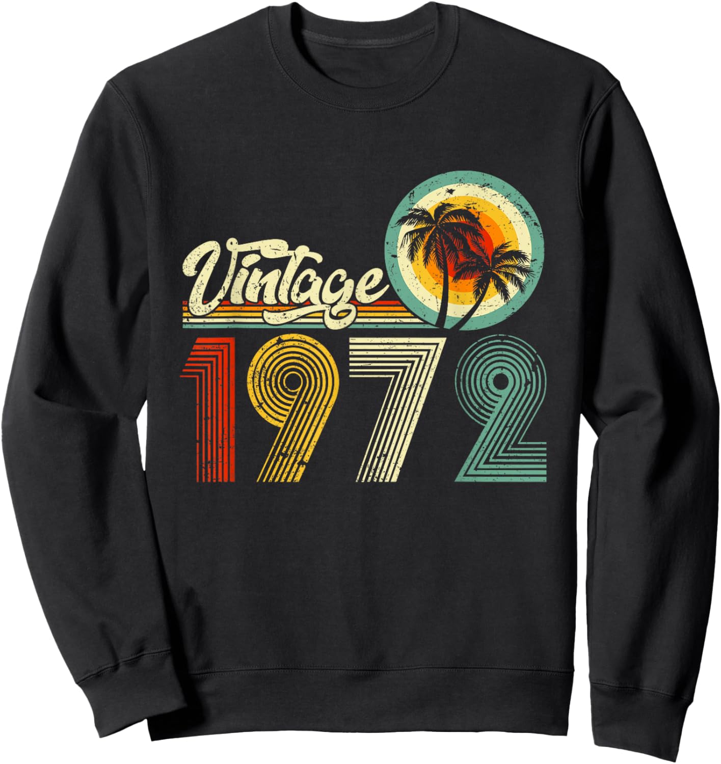 50 Year Old Gift Men Women Vintage 1972 50th Birthday Retro Sweatshirt - Sweatshirt | Black