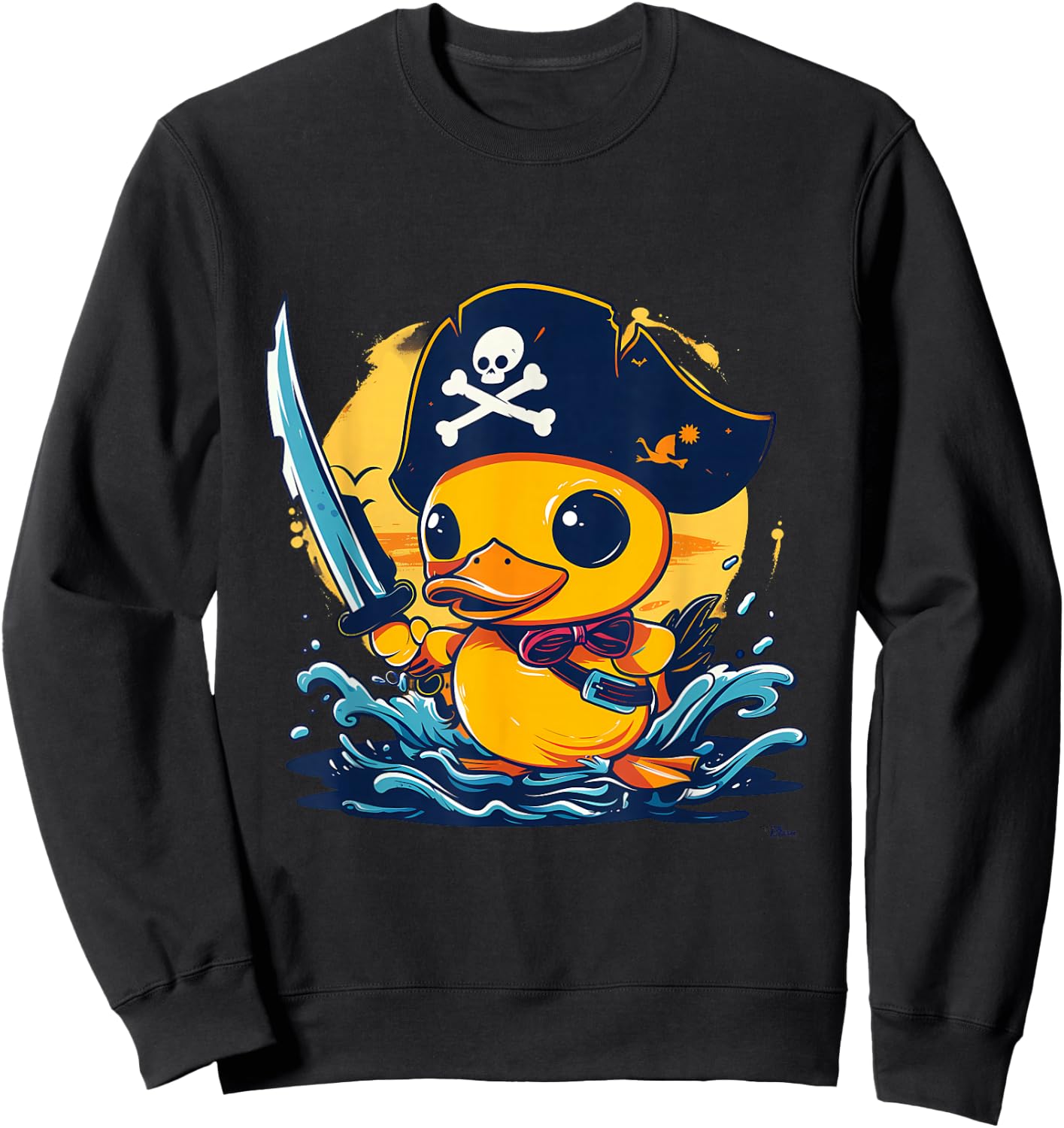 Rubber Duck Pirate Artwork Funny Rubber Duck Rubber Duckling Sweatshirt - Sweatshirt | Black