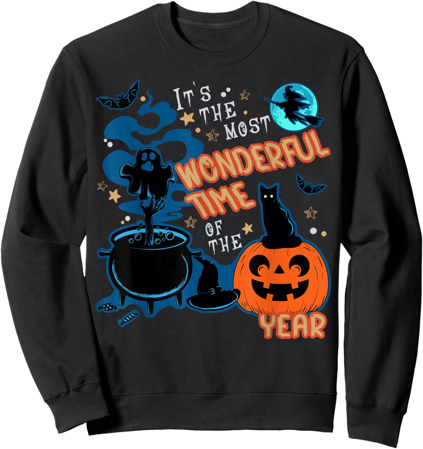 Halloween It's the Most Wonderful Time of the Year Halloween Sweatshirt - Sweatshirt | Black
