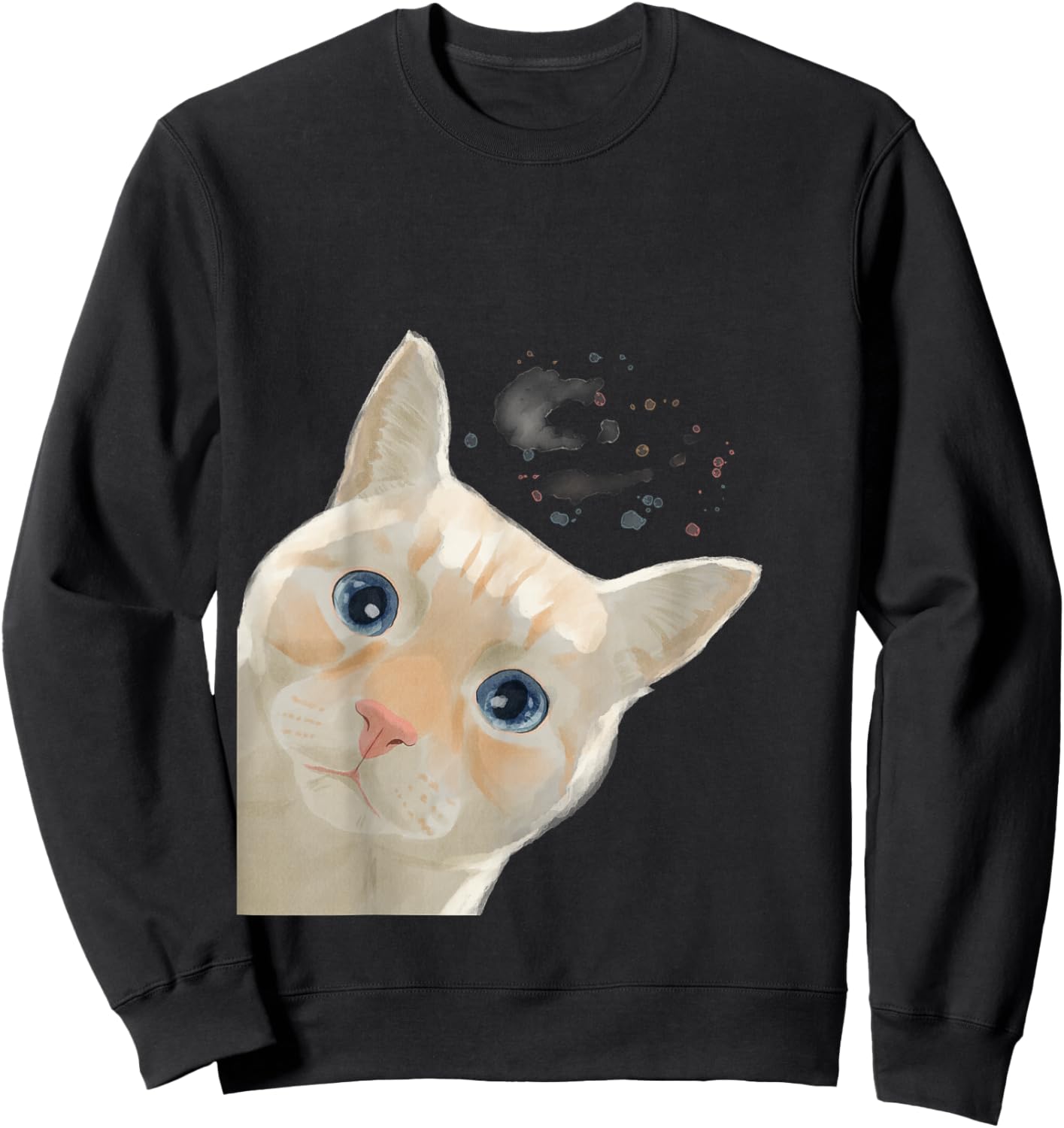 Funny Colorpoint Shorthair Curious Flame Point Siamese Cat Sweatshirt - Sweatshirt | Black