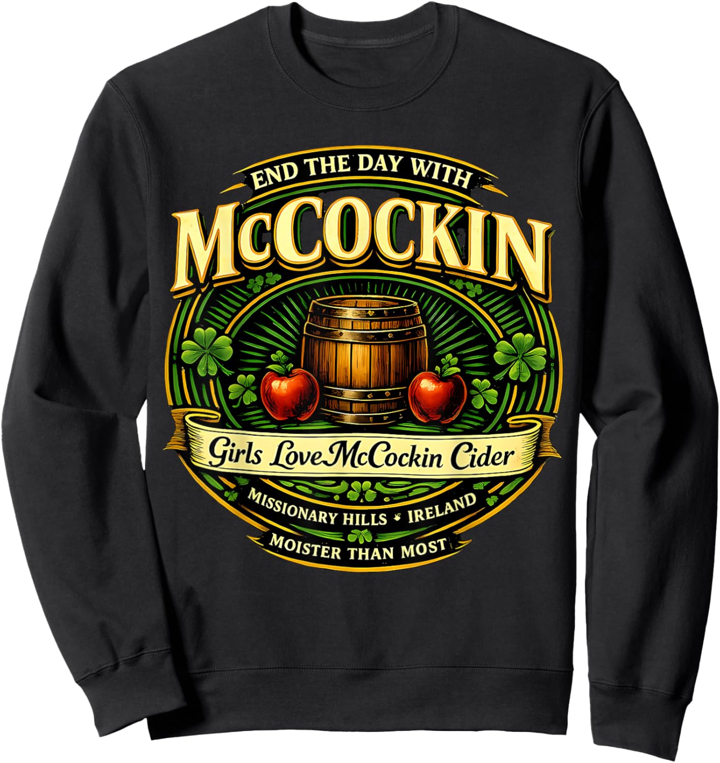 Vintage McCocking Cider Men Women T-Shirt - Sweatshirt | Black