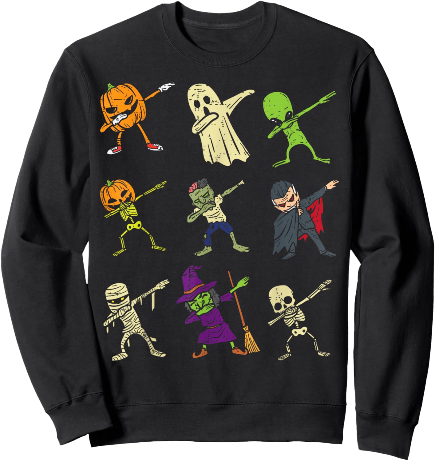 Dab Pumpkin Skeleton Ghost Alien Zombie Halloween Boys Kids Sweatshirt - Sweatshirt | Black
