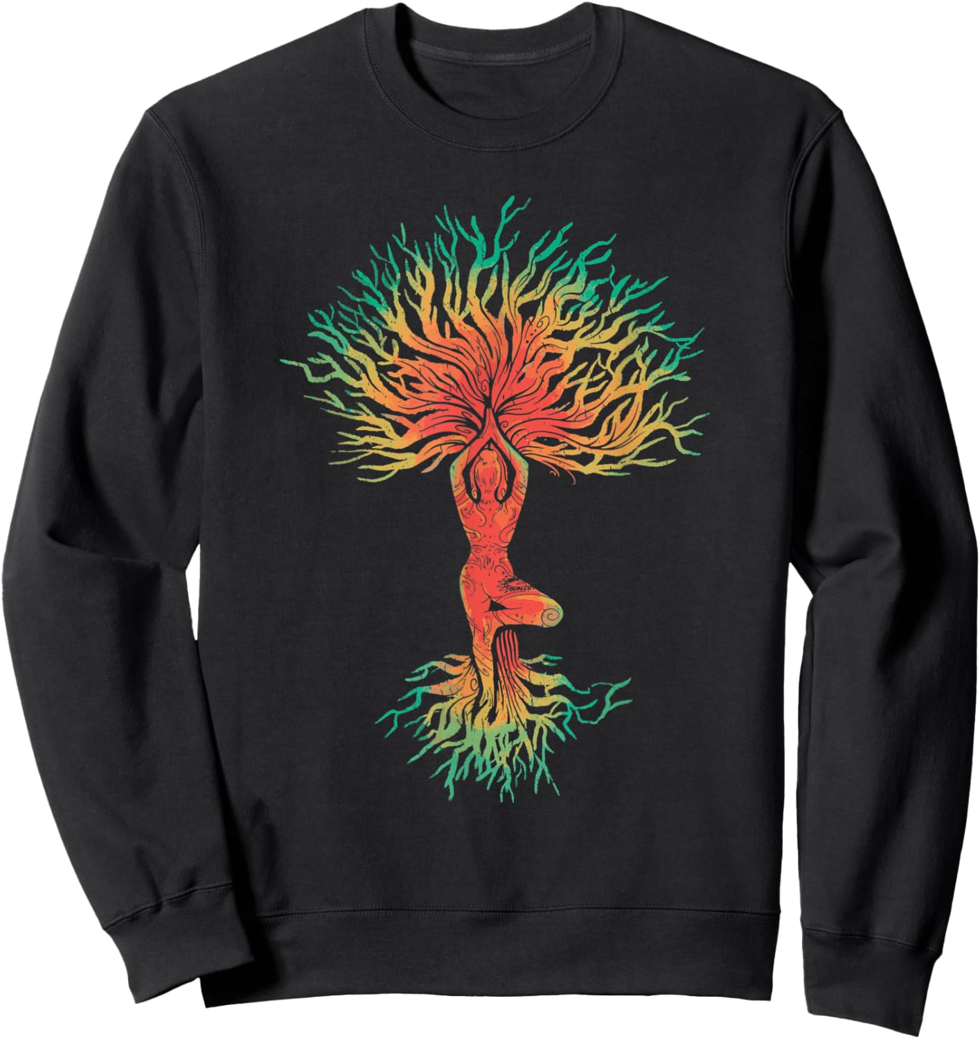 Woman in yoga pose tree Sweatshirt - Sweatshirt | Black