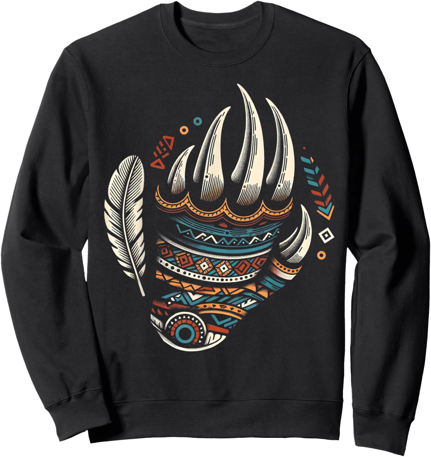 Native Heritage Month Proud Native American Bear Claws Sweatshirt - Sweatshirt | Black
