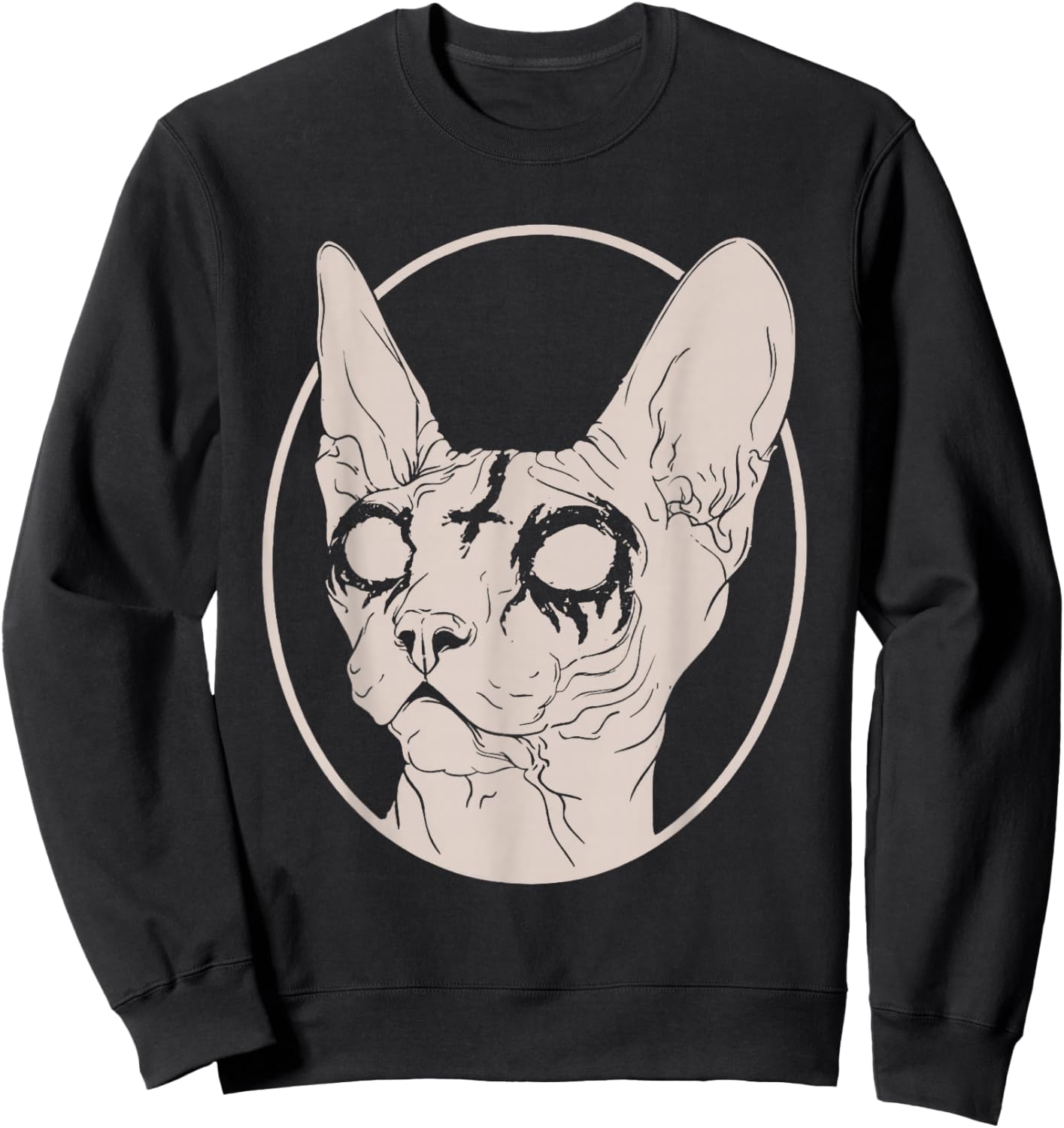 Death Metal Sphynx Cat, Satanic Clothing Women Sweatshirt - Sweatshirt | Black
