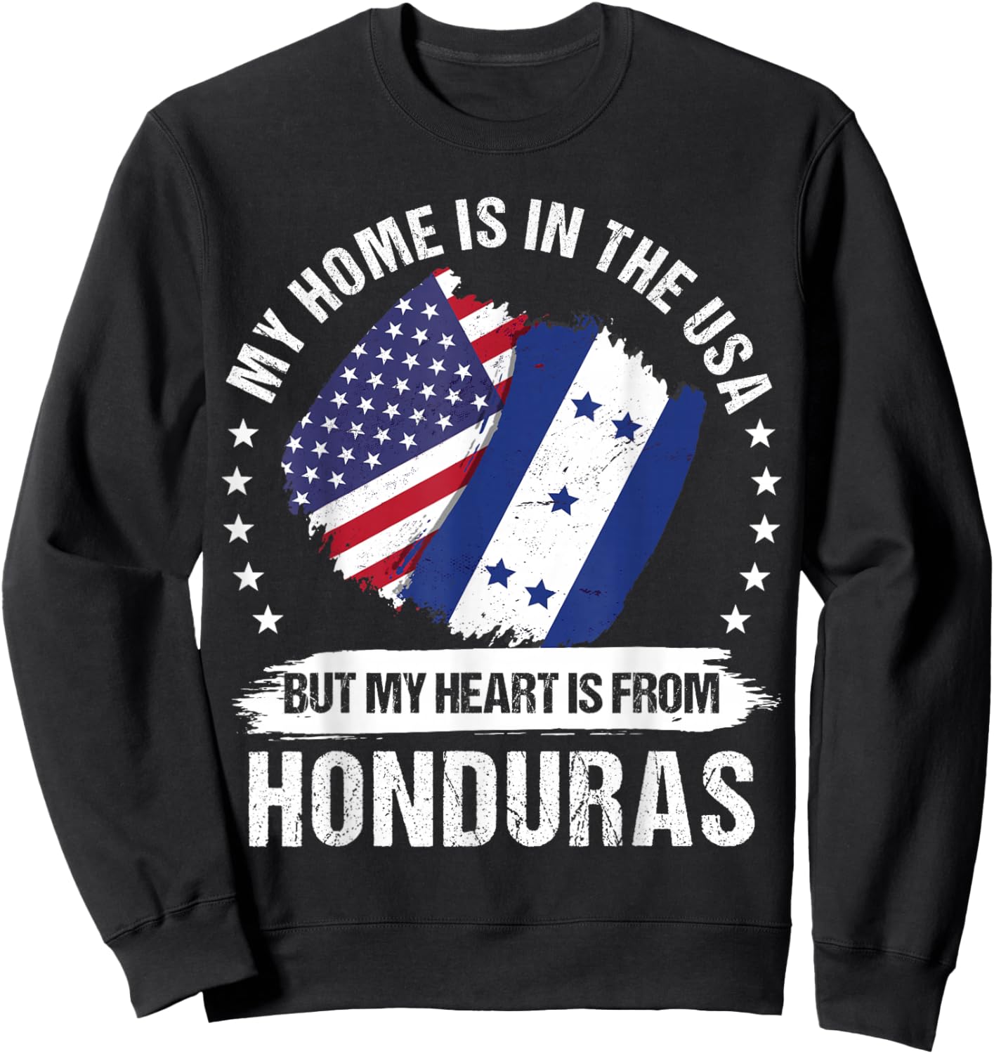 American Patriot Honduras Flag American Honduran Roots Sweatshirt - Sweatshirt | Black