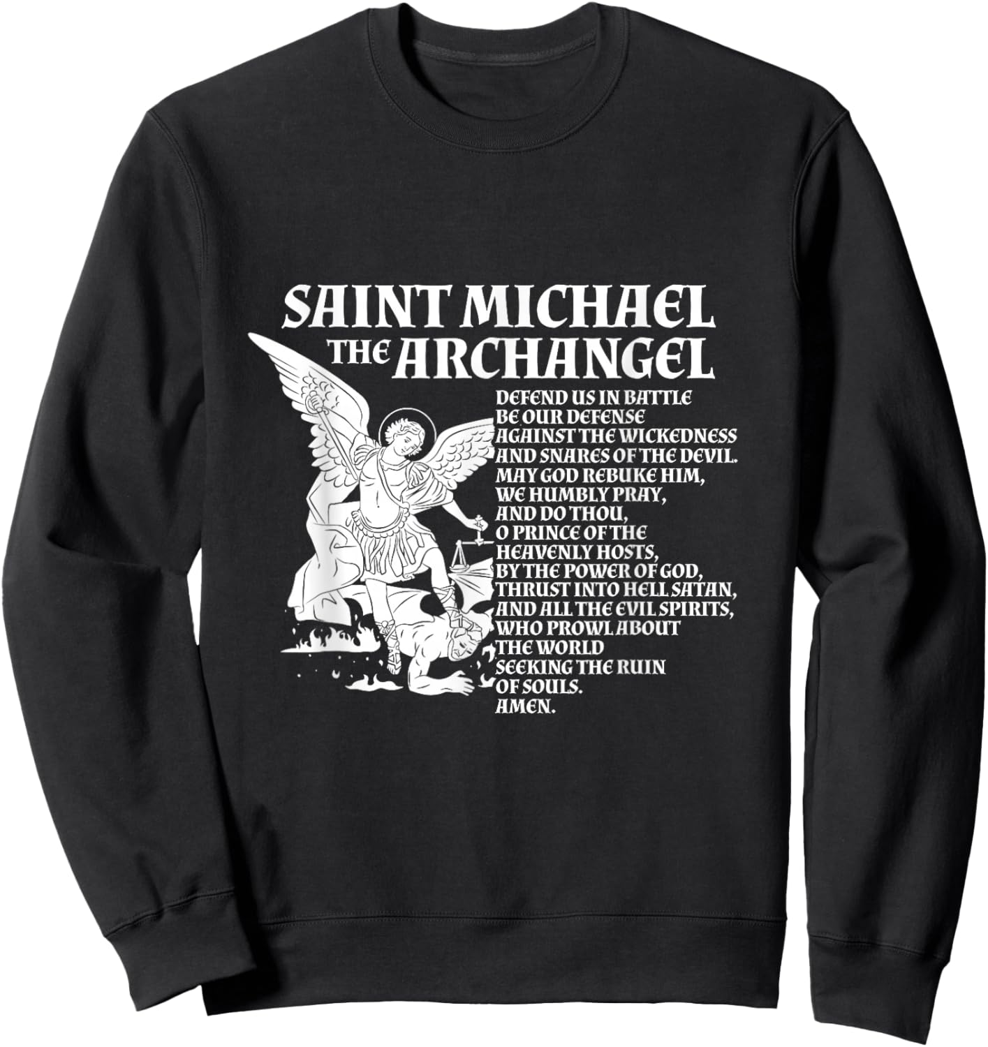 St Michael The Archangel Prayer Sweatshirt - Sweatshirt | Black