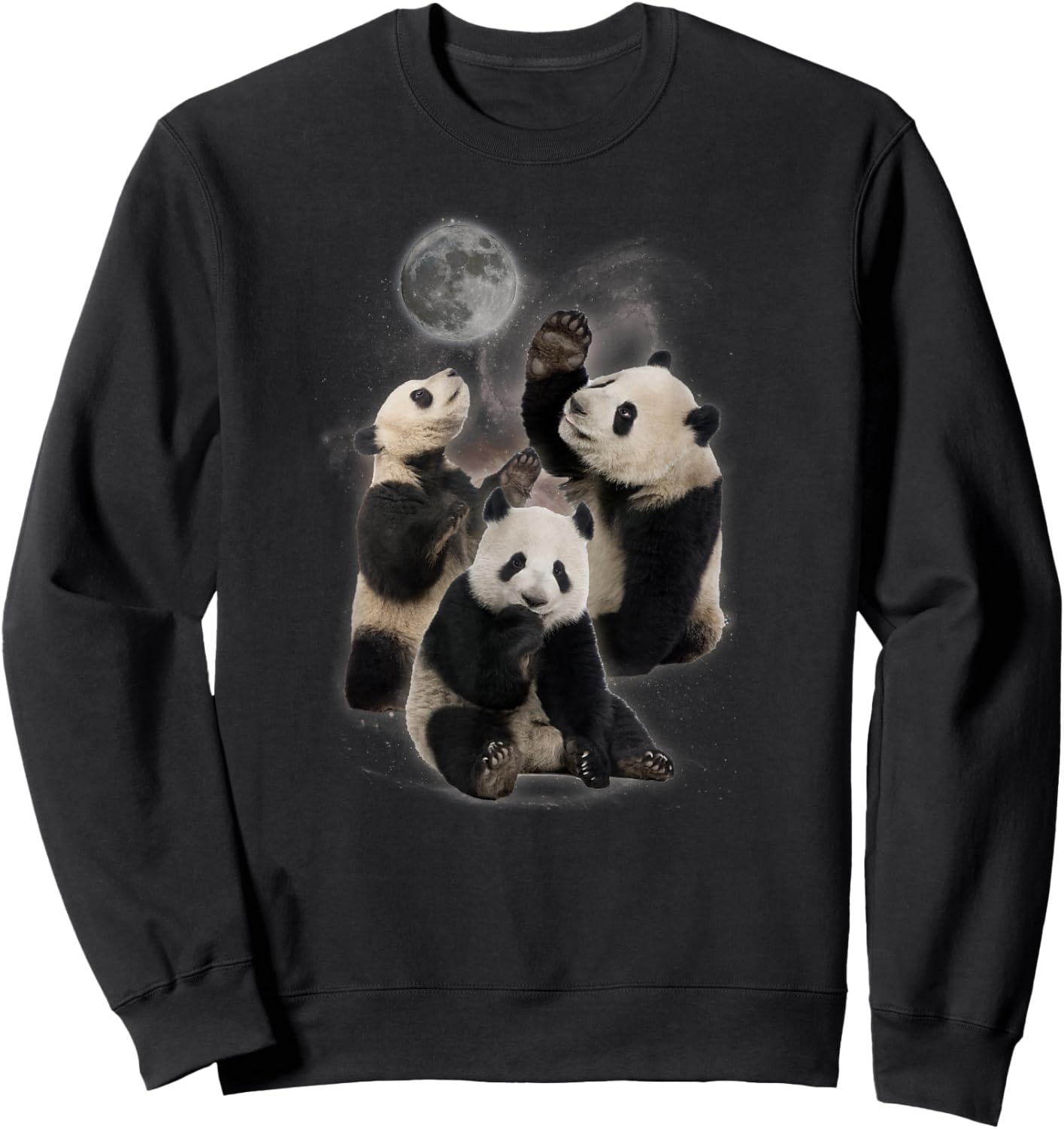 Howling at the Moon Shirt - Funny Panda Shirt - Panda Black Sweatshirt - Sweatshirt | Black