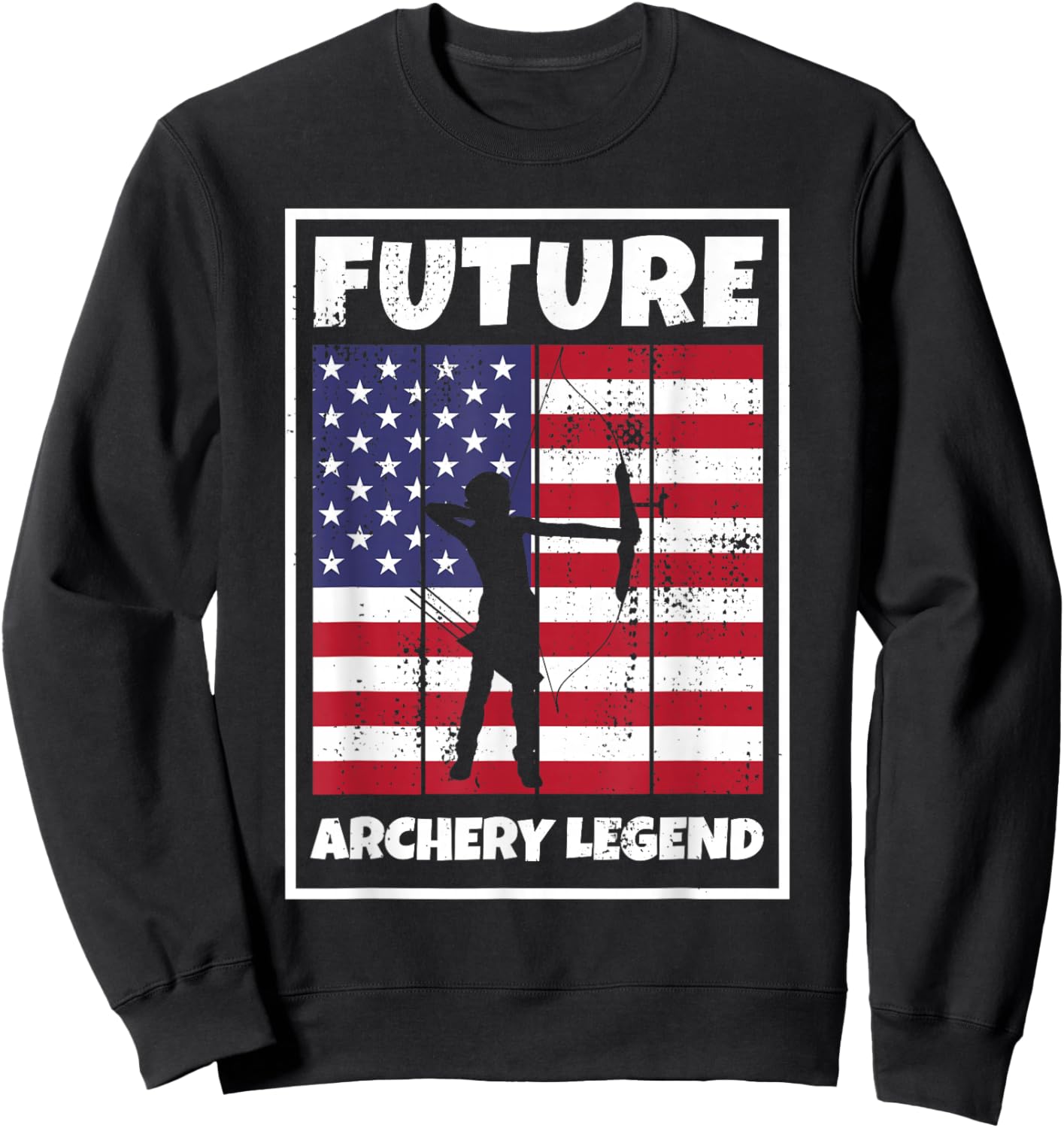 USA Archery Legend for Bow Hunting Kid Archer Youth Archery Sweatshirt - Sweatshirt | Black