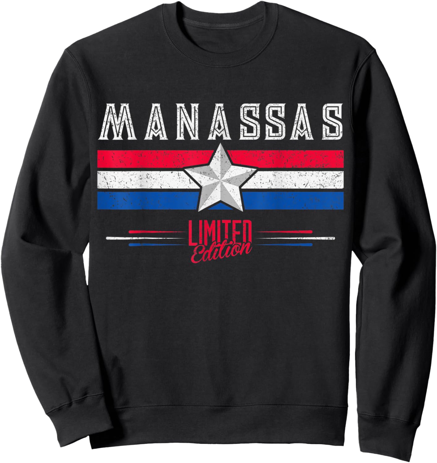 Manassas Retro Vintage Shirt Gift Women Men Kids Sweatshirt - Sweatshirt | Black