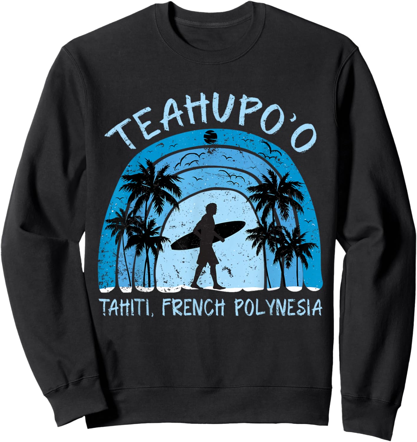 Teahupoo Shirt Surf French Polynesia Tahiti Surfing Sweatshirt - Sweatshirt | Black